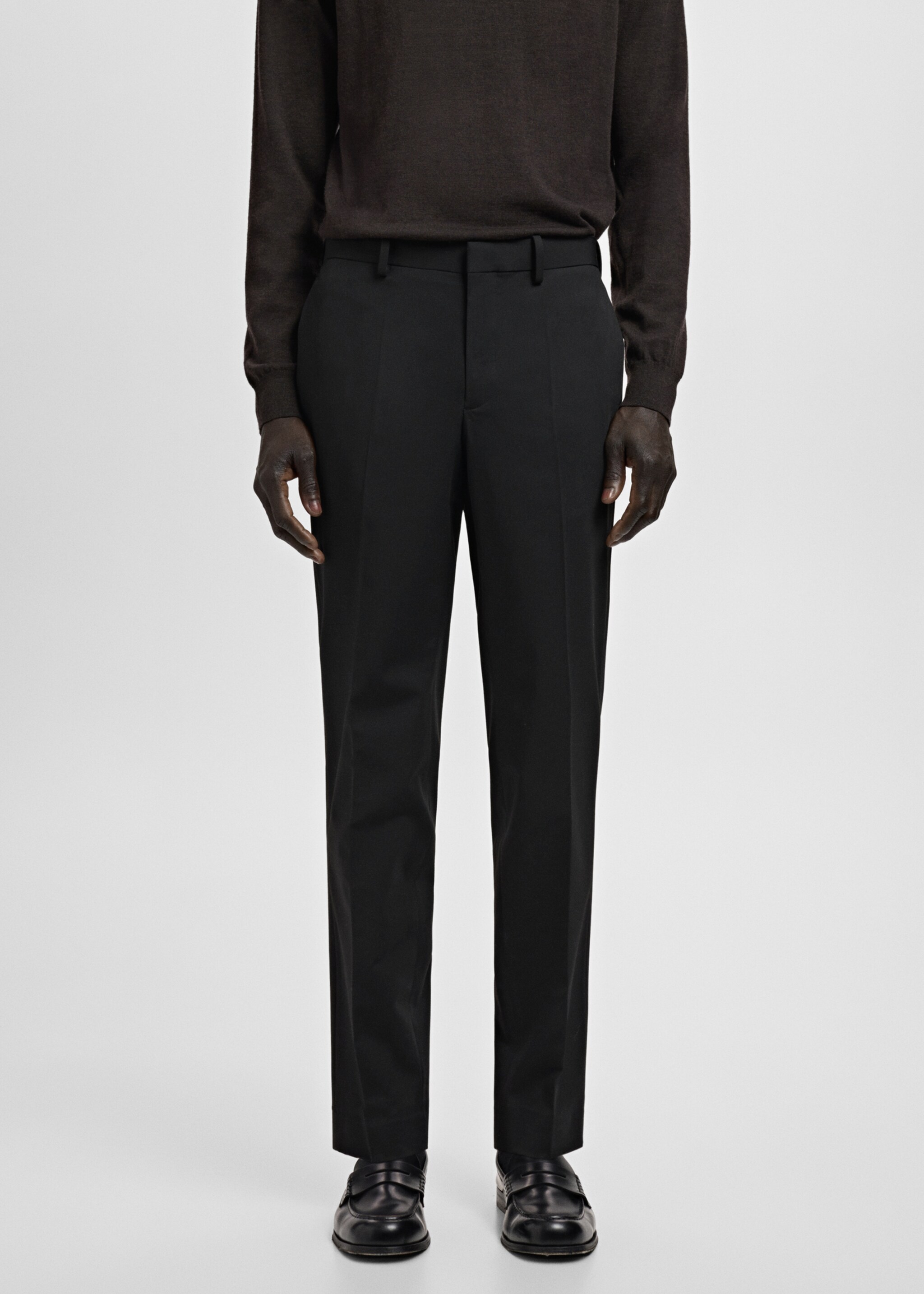 Pantalón traje París super slim fit - Plano medio, Negro. Ref: 27011207-00.