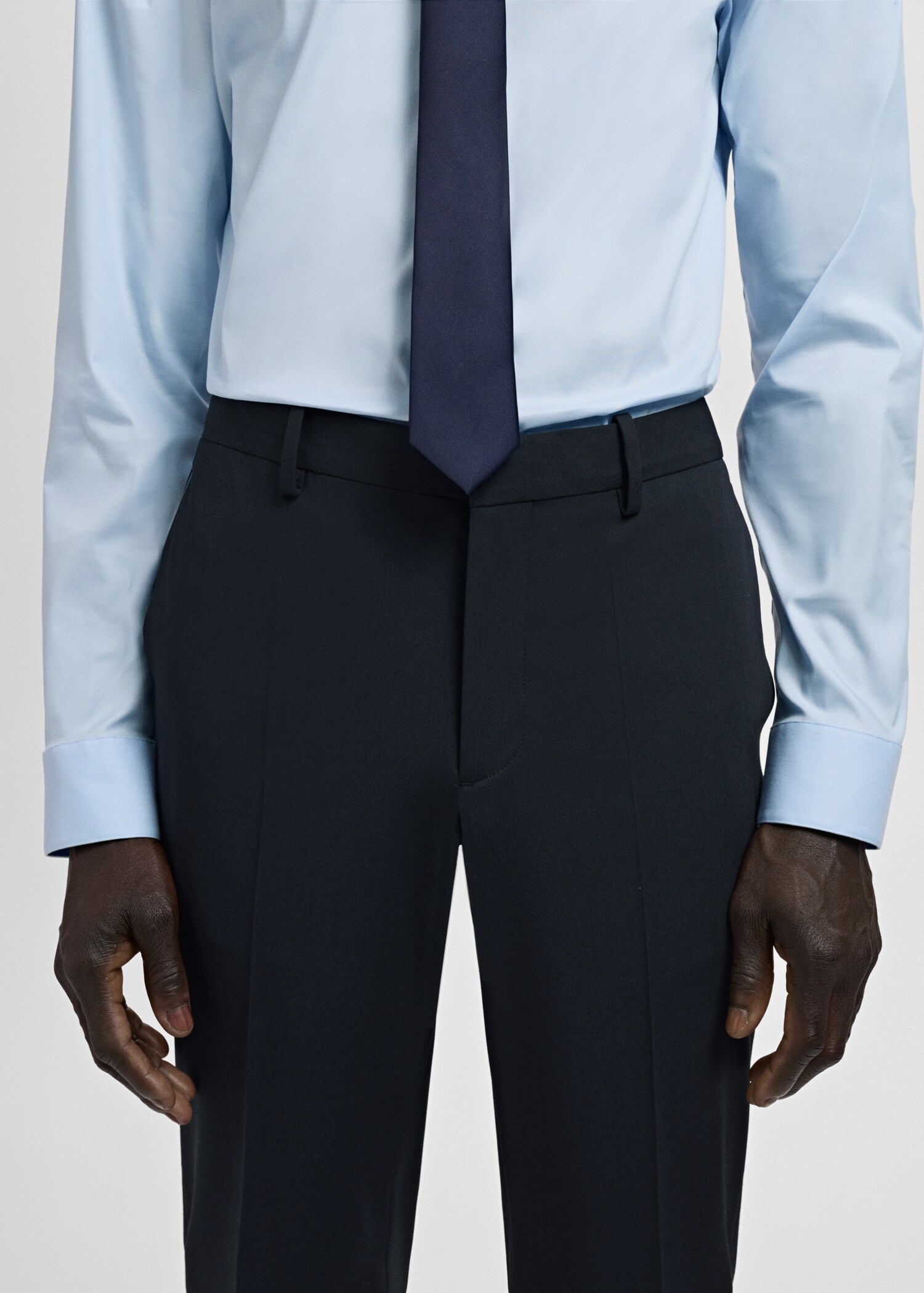 Stretch fabric super slim-fit suit trousers - Details of the article 1