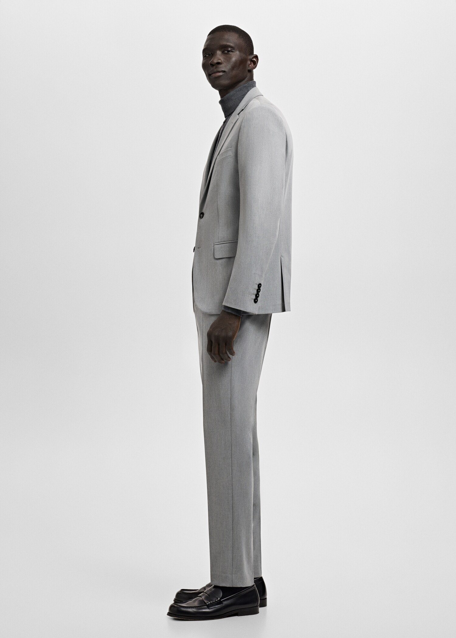 Stretch fabric super slim-fit suit trousers - Details of the article 2