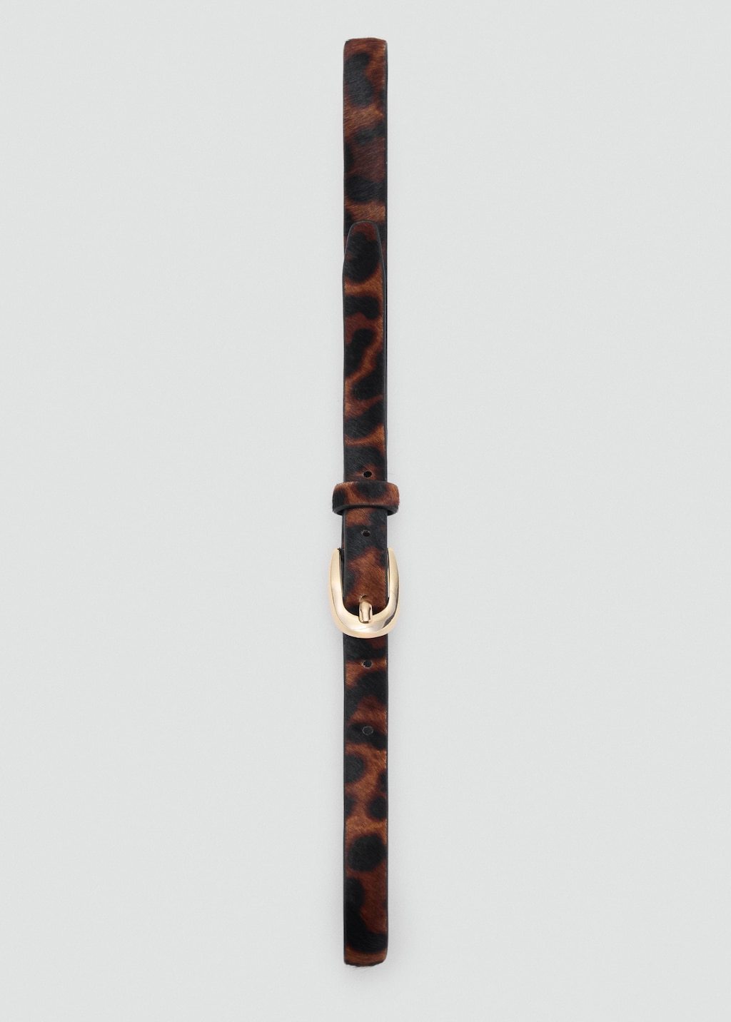 Leopard fur leather belt