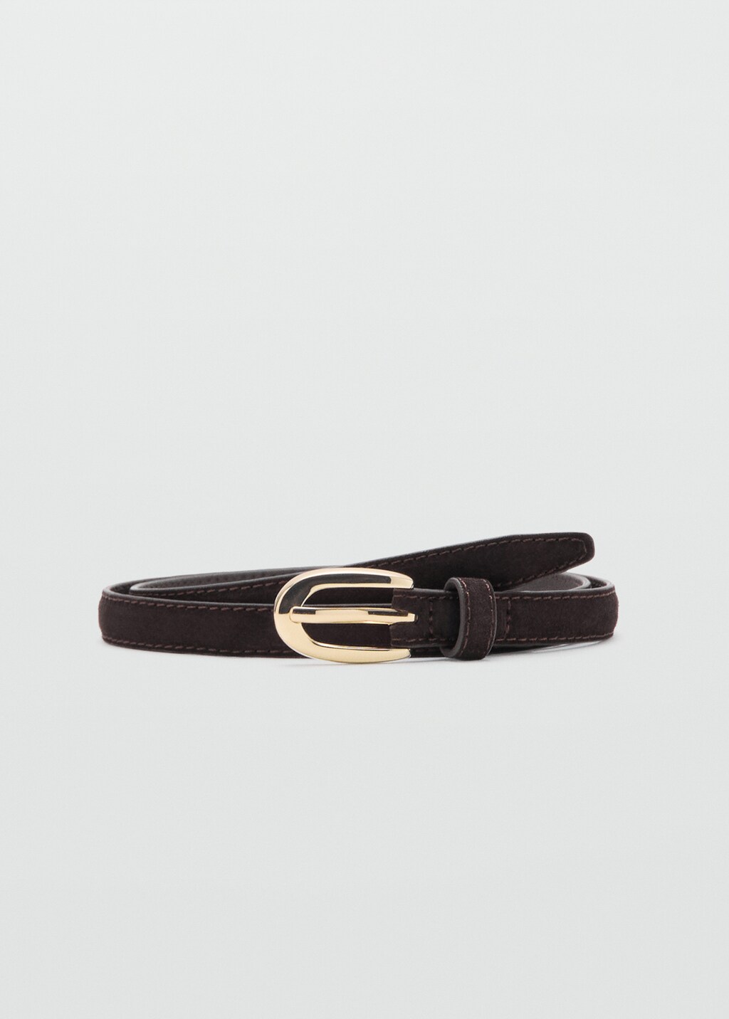 Thin suede leather belt