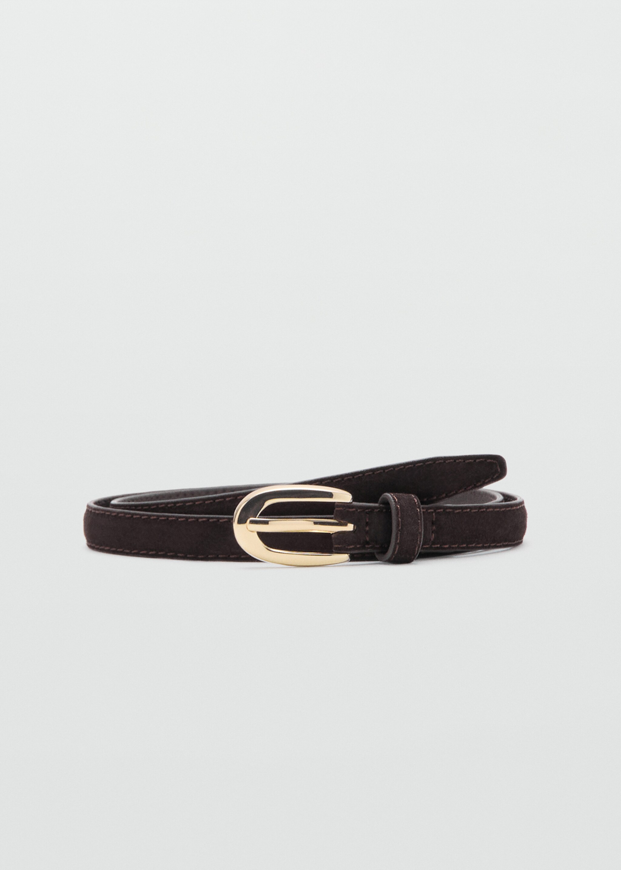 Ceinture fine cuir daim - Article sans modèle, Chocolat. Ref: 27011212-00.