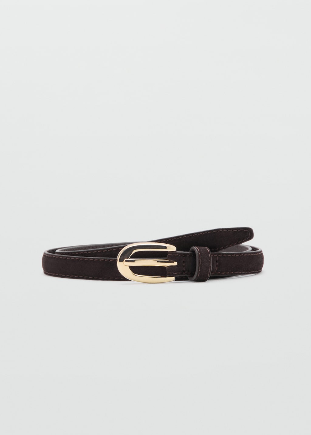Thin suede leather belt