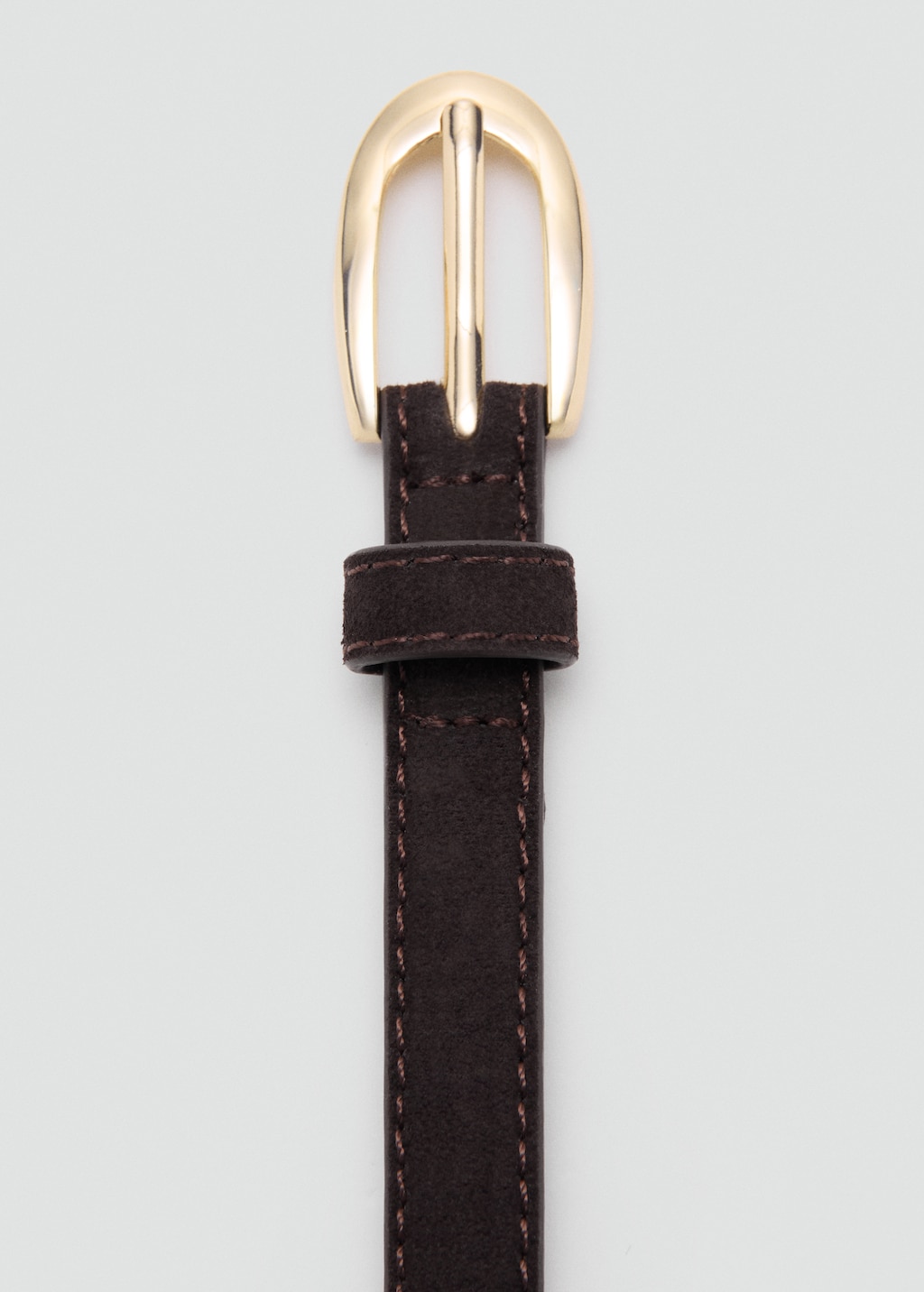 Thin suede leather belt