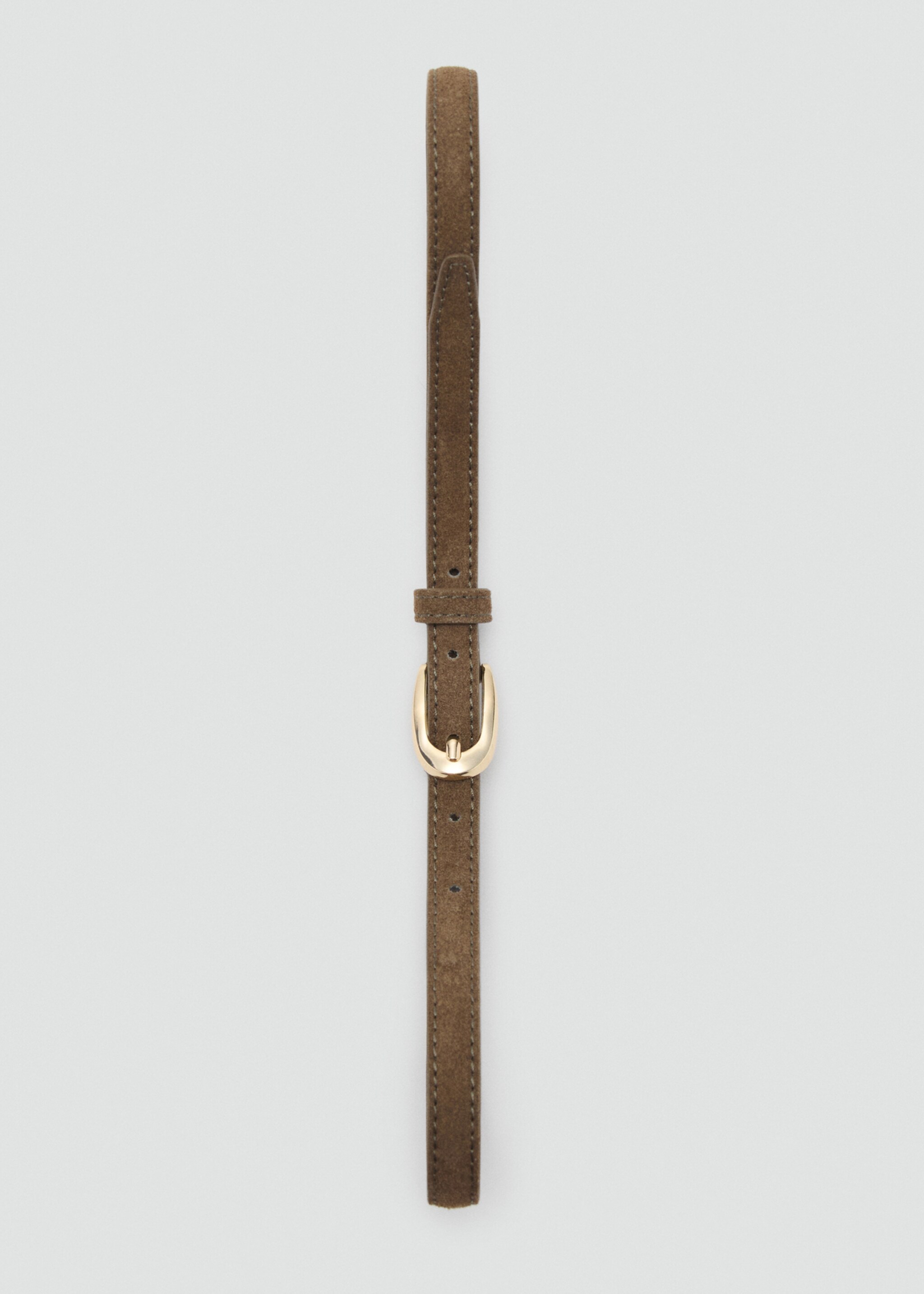 Ceinture fine cuir daim - Détail de l'article 2, Kaki. Ref: 27011212-00.