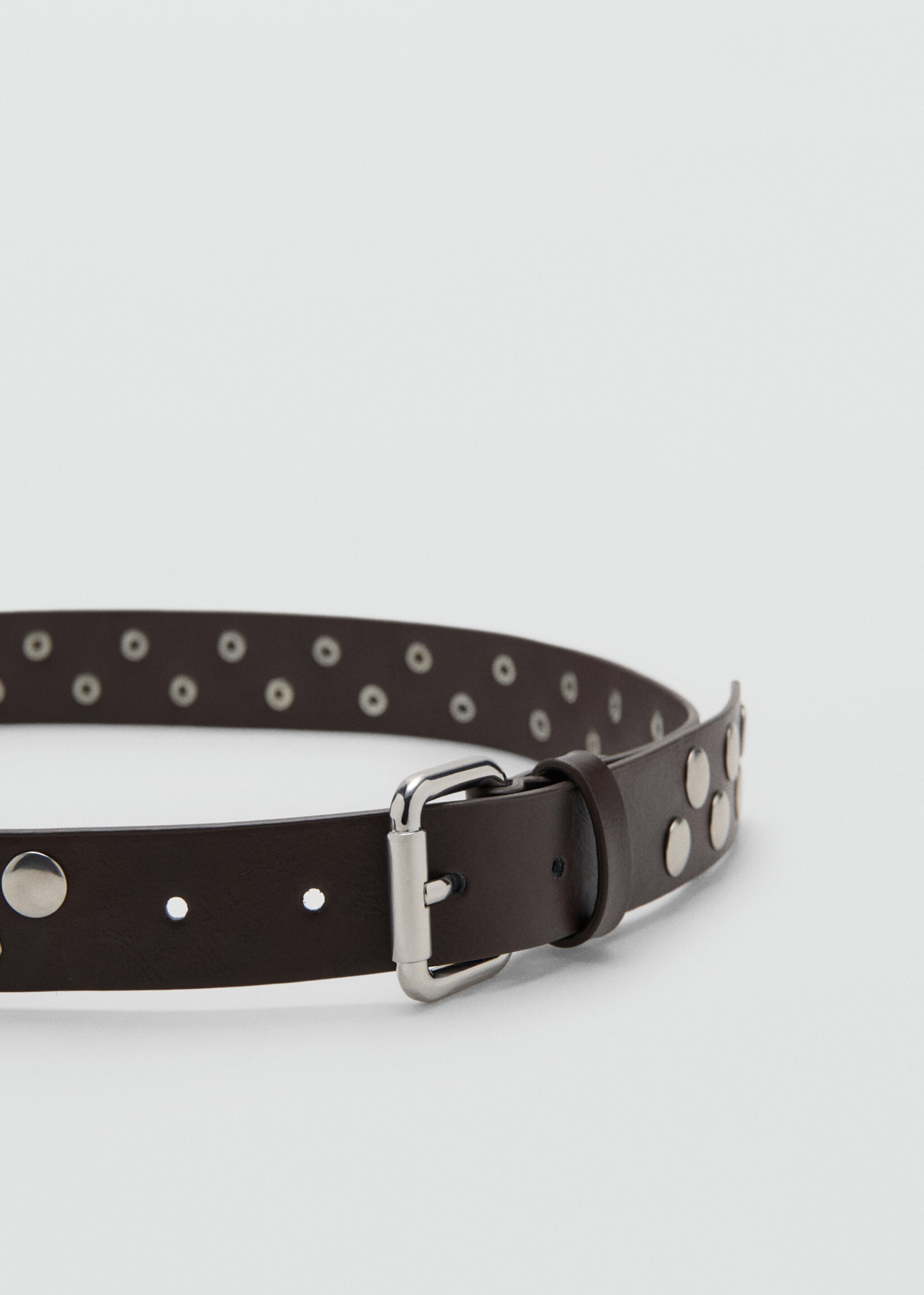Studded belt - Medium plane, Chocolate. Ref: 27011213-00.
