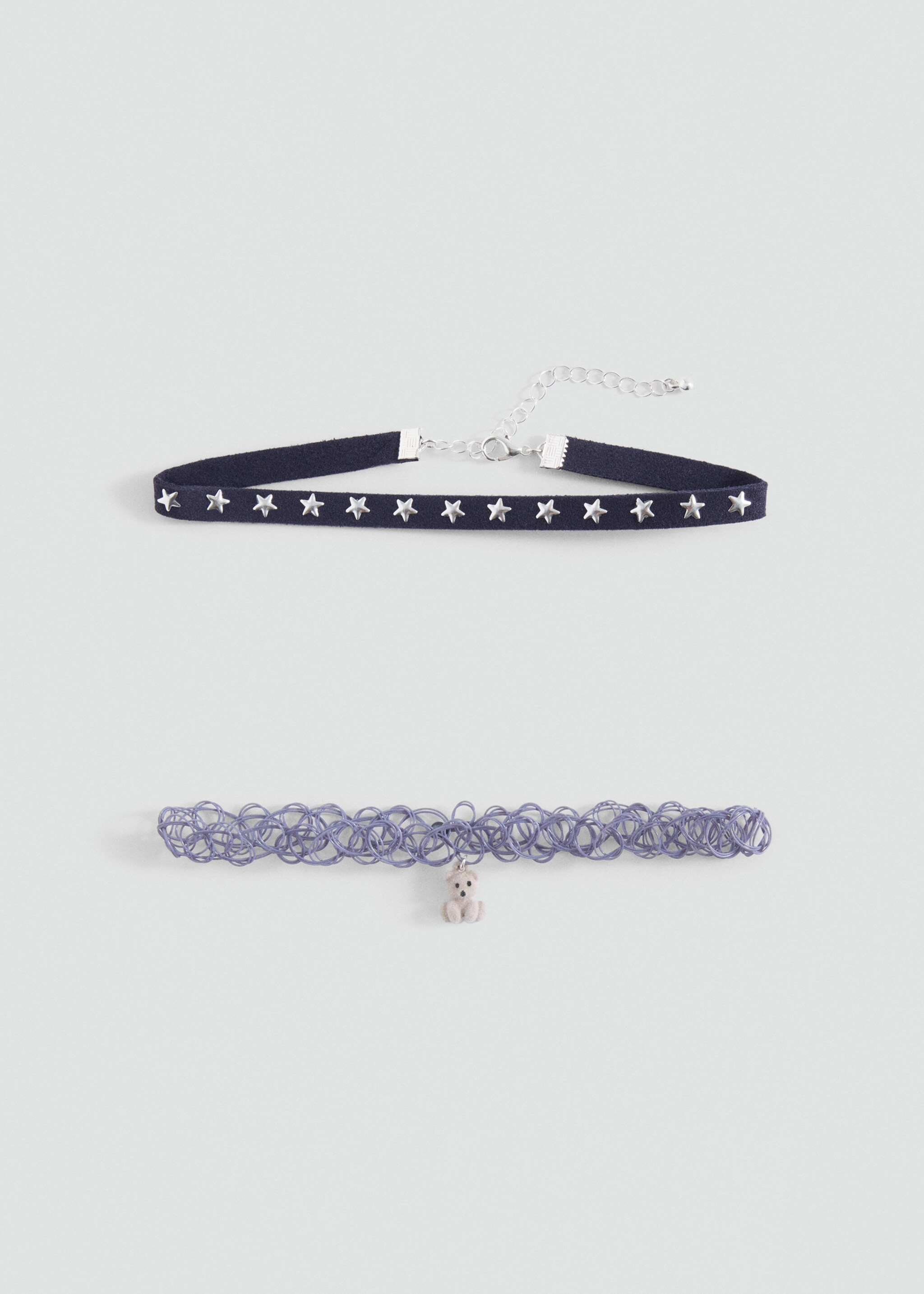 Set van 2 chokers - Artikel zonder model, Marineblauw. Ref: 27011214-00.