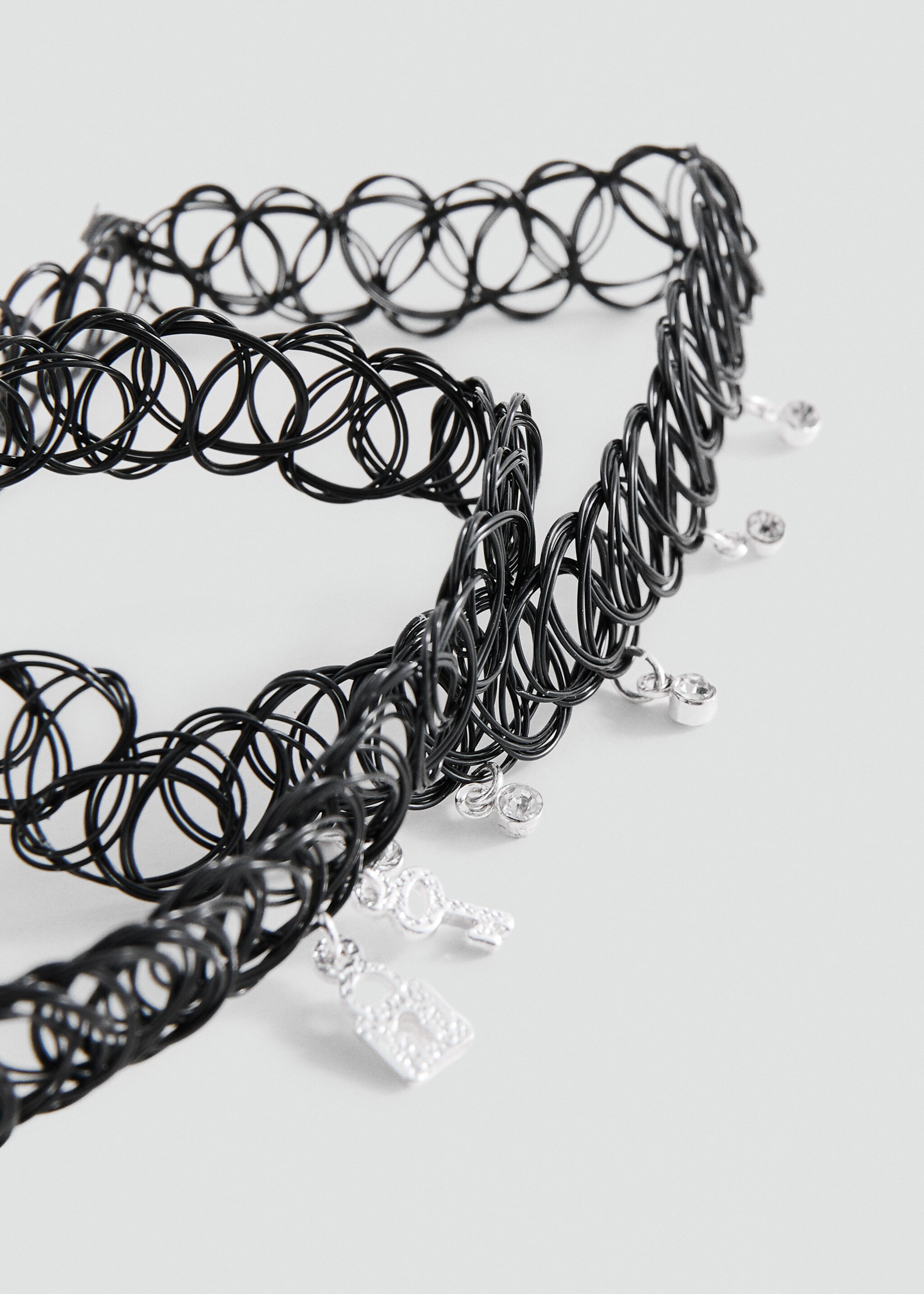 2 chokers pack - Medium plane, Black. Ref: 27011215-00.