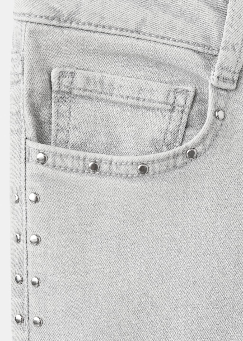 Flared cropped jeans with studs