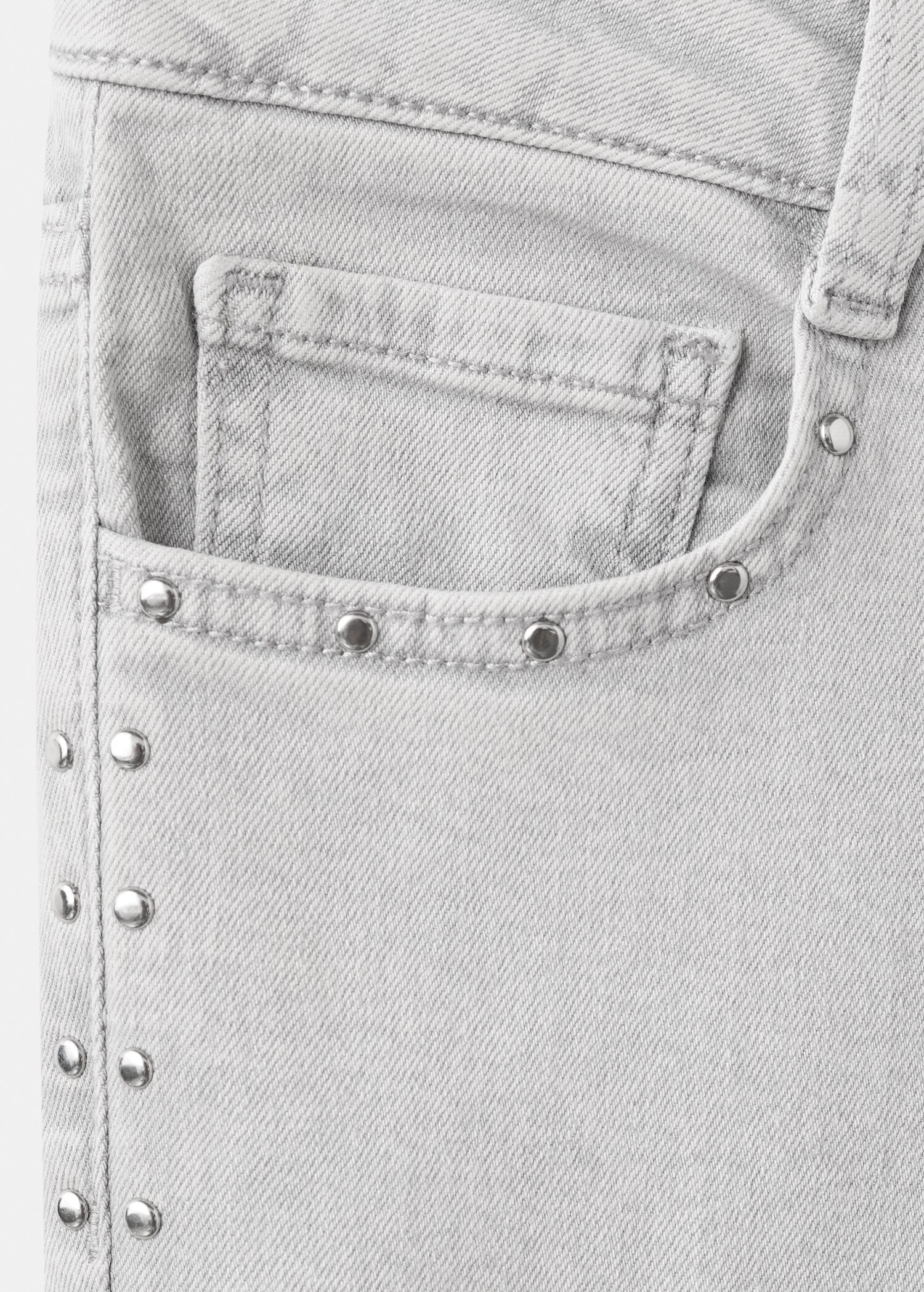 Flared cropped jeans with studs - Details of the article 0