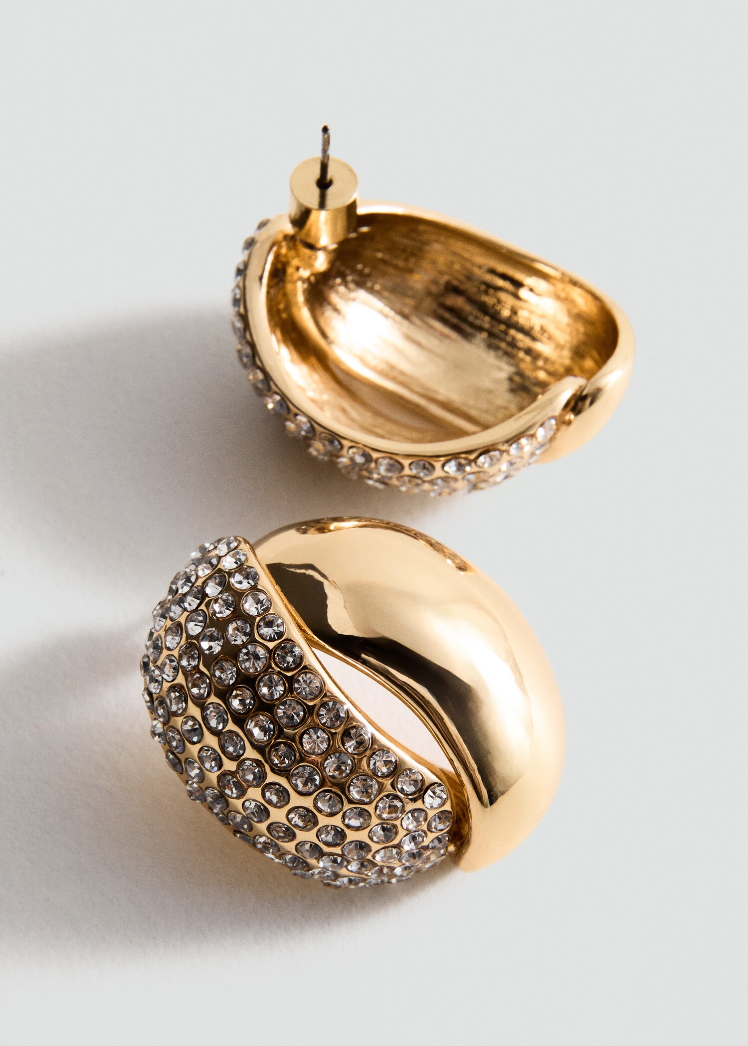Boucles d'oreilles ovales en cristaux combinés - Plan moyen