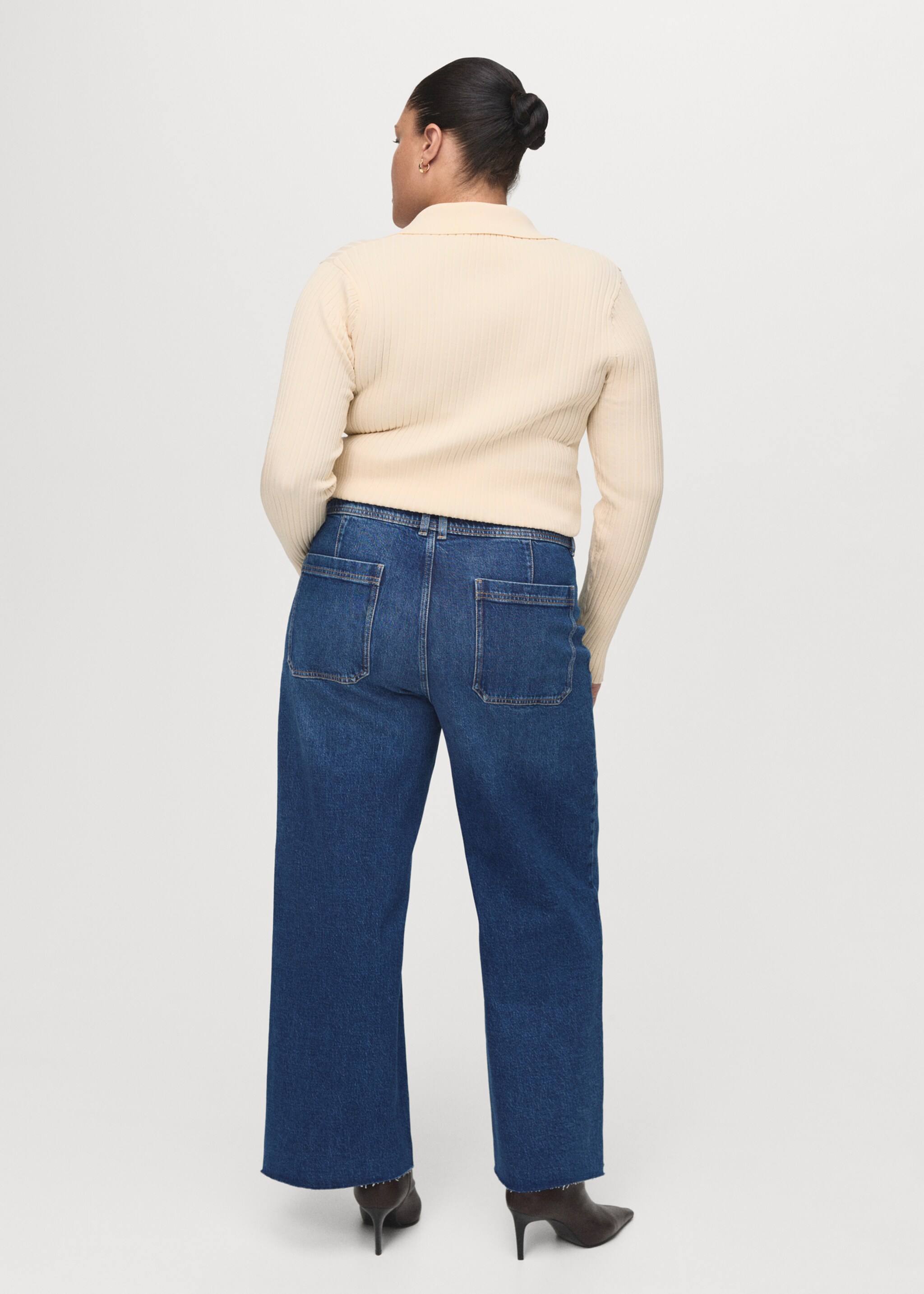 Catherin culotte high-rise jeans - Details of the article 4, Dark Blue. Ref: 27011233-00.