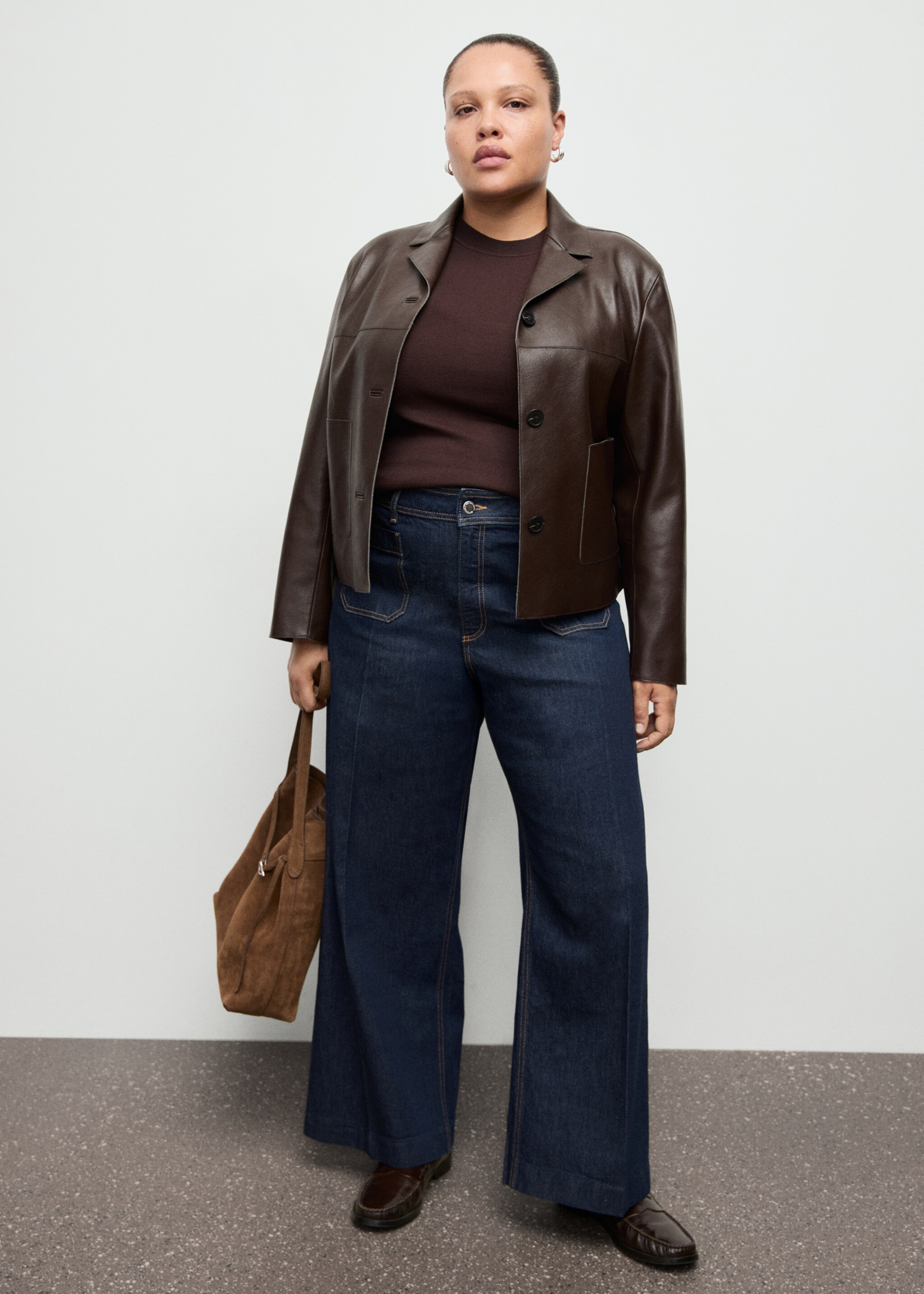 Wide-leg jeans with pockets - Details of the article 3, Open Blue. Ref: 27011234-00.