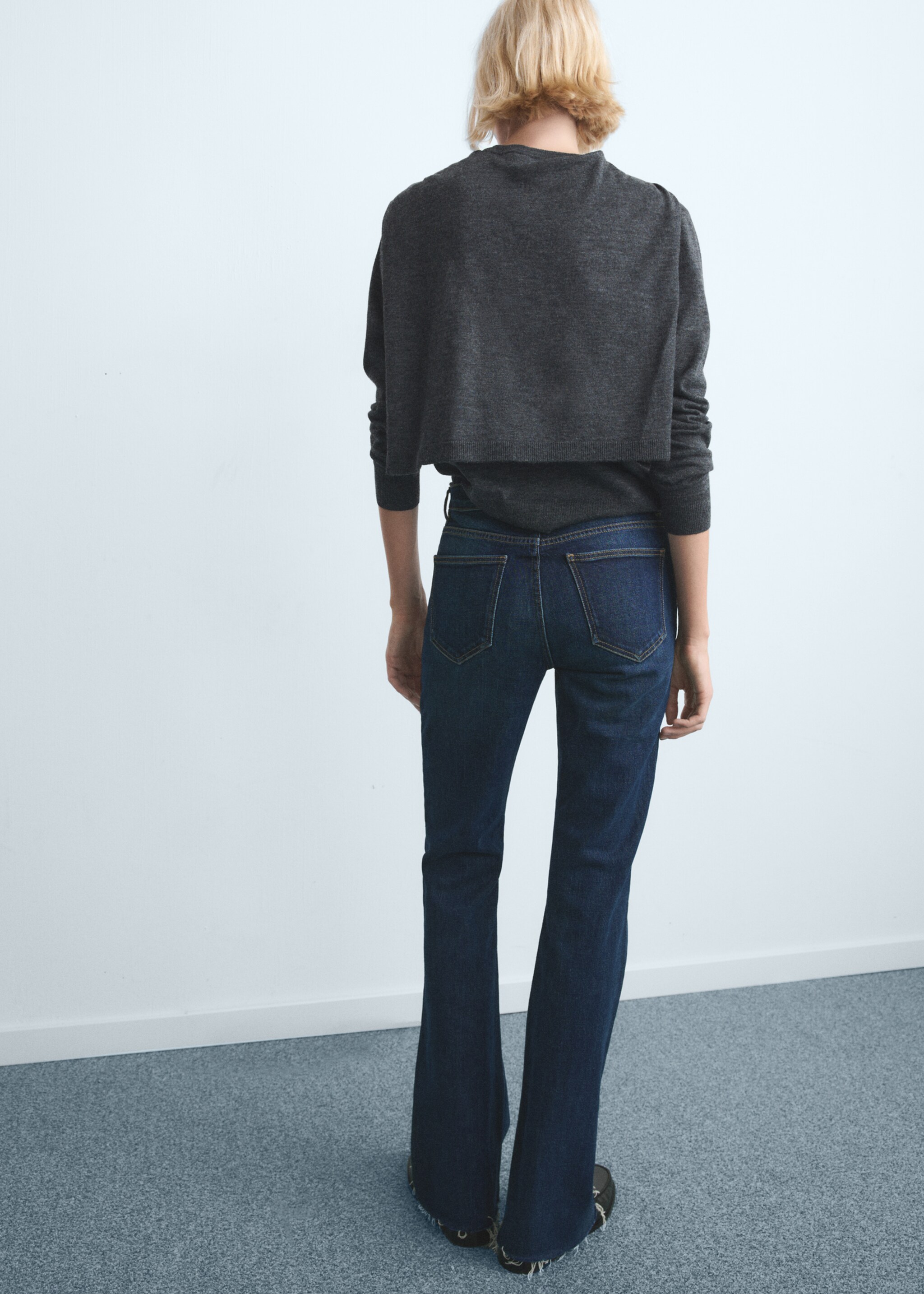 Fiona flared mid-rise jeans - Reverse of the article, Dark Blue. Ref: 27011235-00.