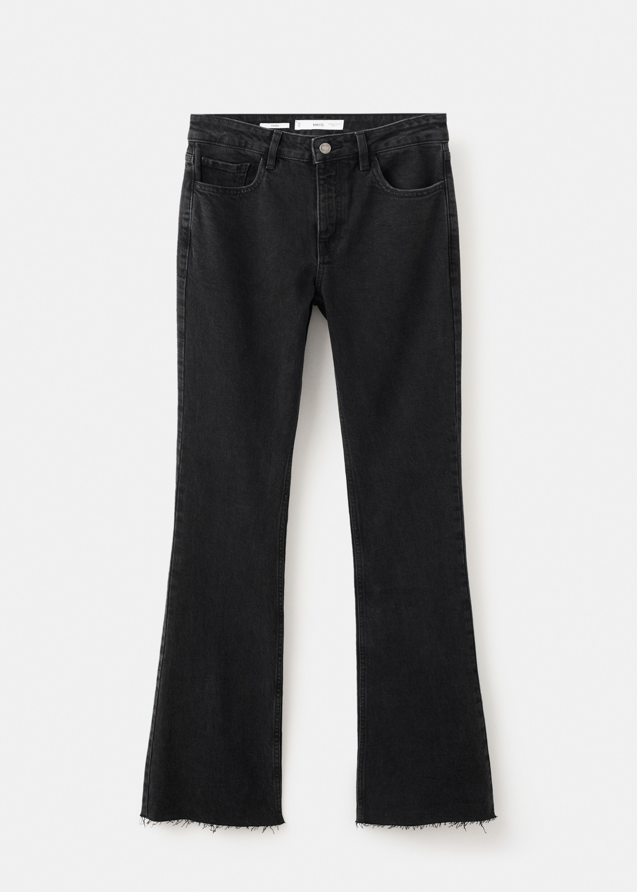 Fiona flared mid-rise jeans - Article without model, Black denim. Ref: 27011236-00.