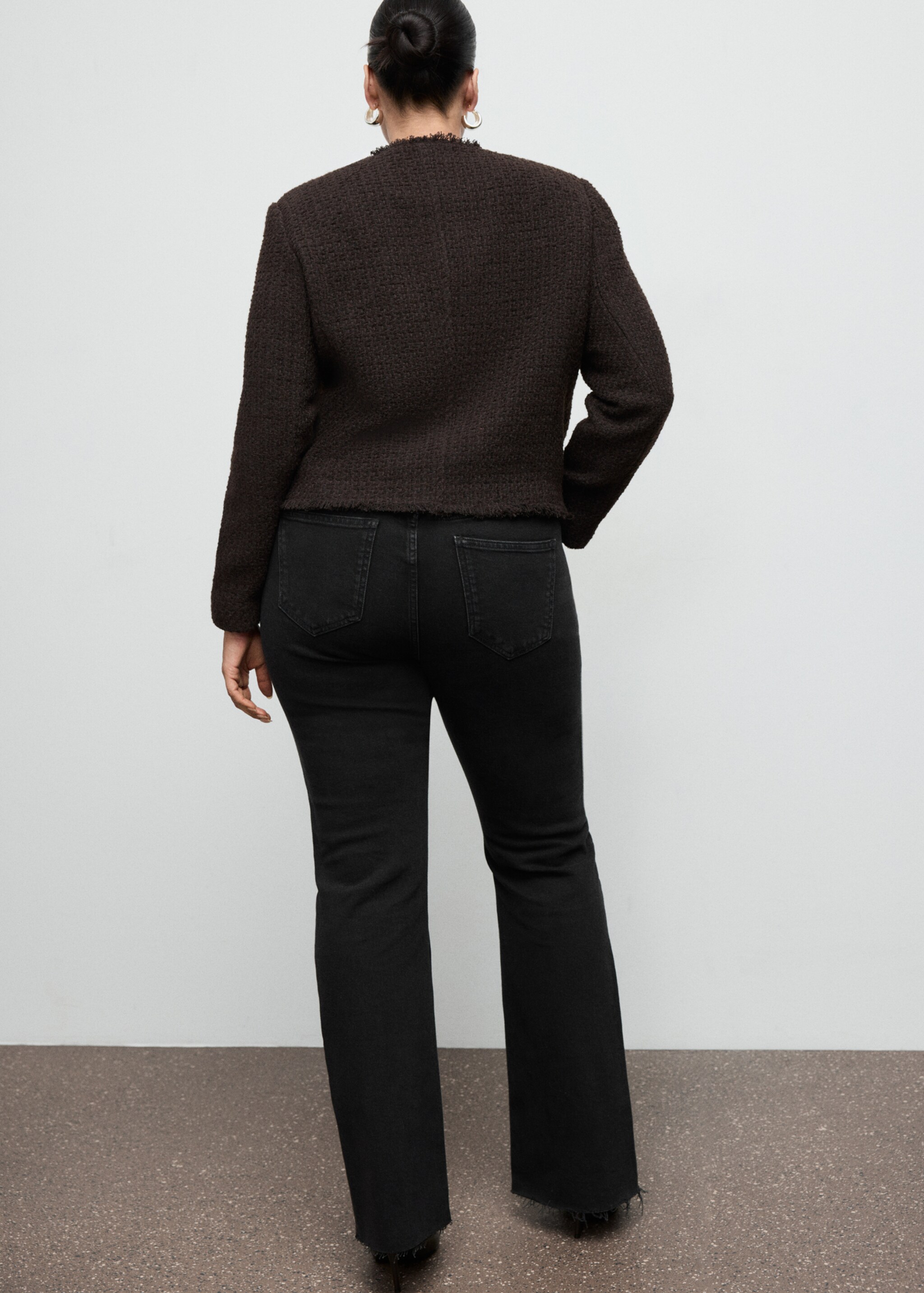Fiona flared mid-rise jeans - Details of the article 4, Black denim. Ref: 27011236-00.