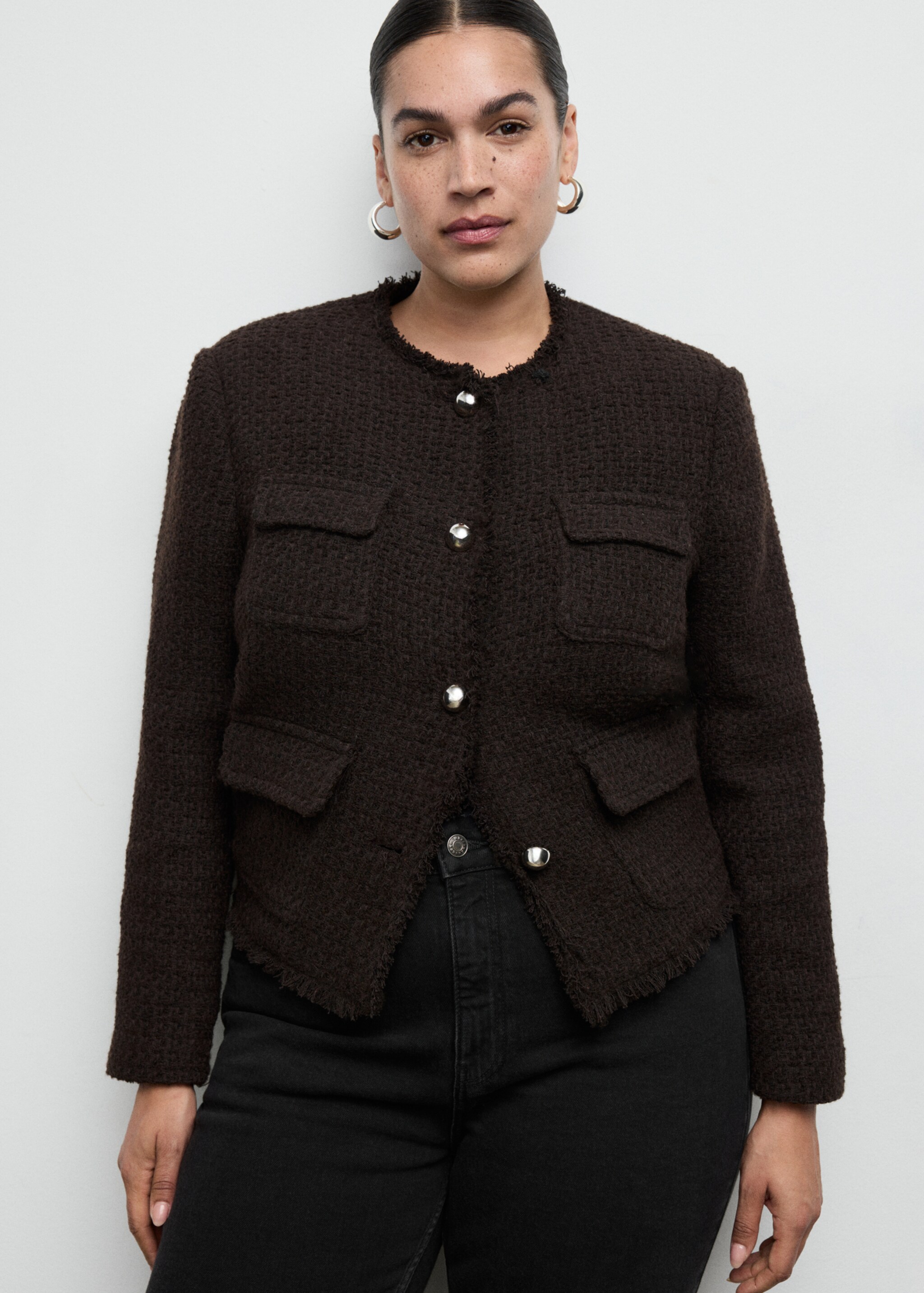 Fiona flared mid-rise jeans - Details of the article 5, Black denim. Ref: 27011236-00.