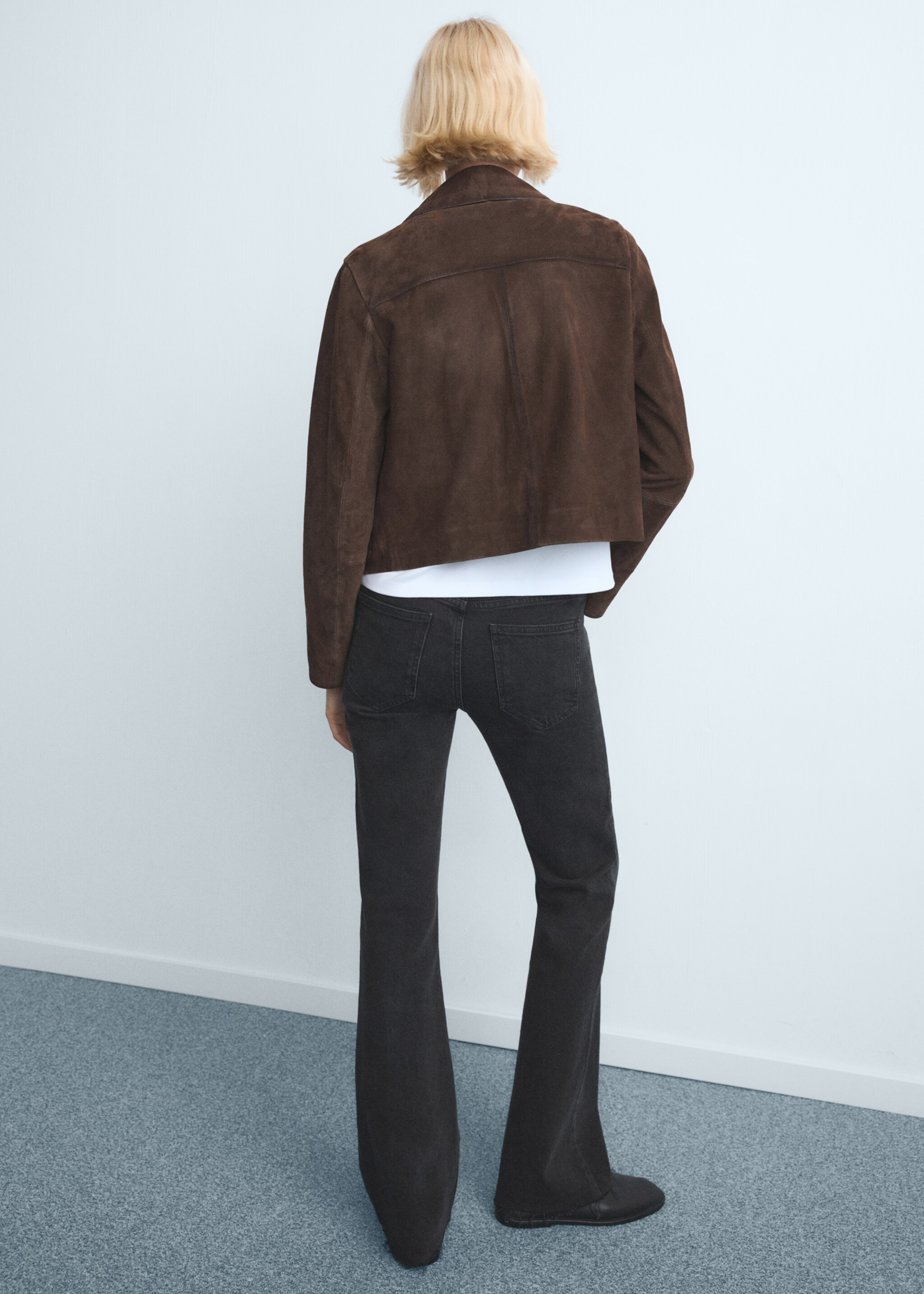 Fiona flared mid-rise jeans - Reverse of the article, Black denim. Ref: 27011236-00.