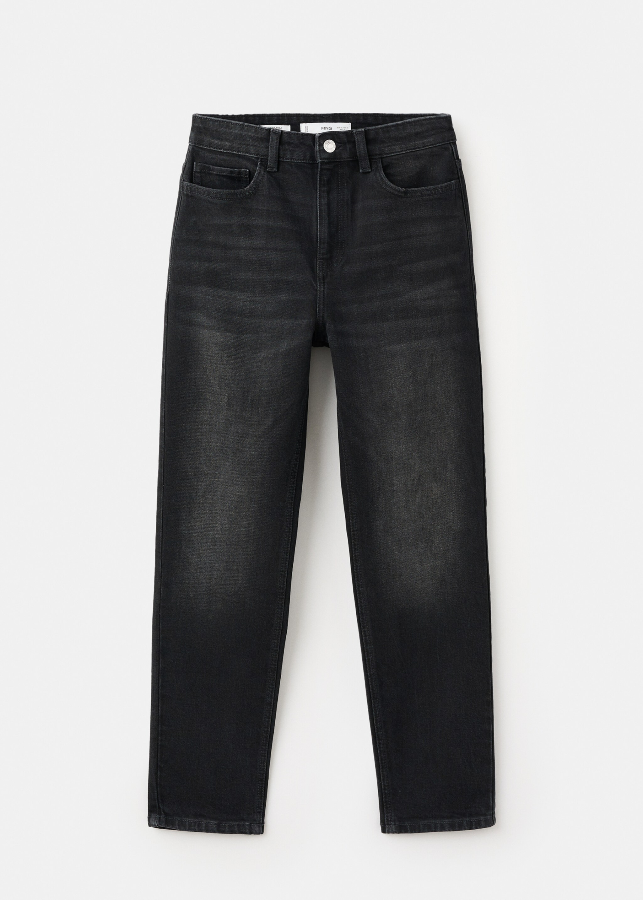 Newmom comfort high-rise jeans - Article without model, Black denim. Ref: 27011238-00.