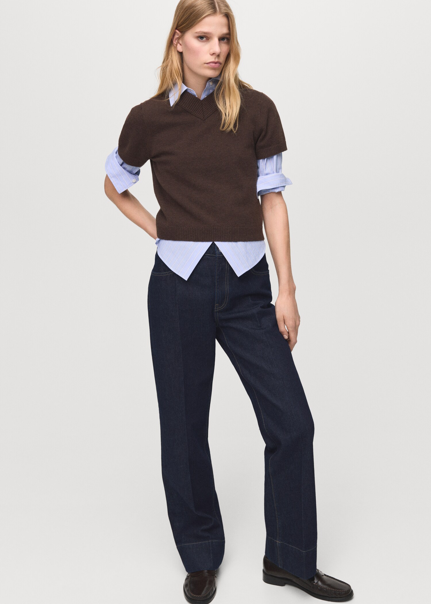 جينز مستقيم بخياطة في الأسفل - تفاصيل المنتج 2