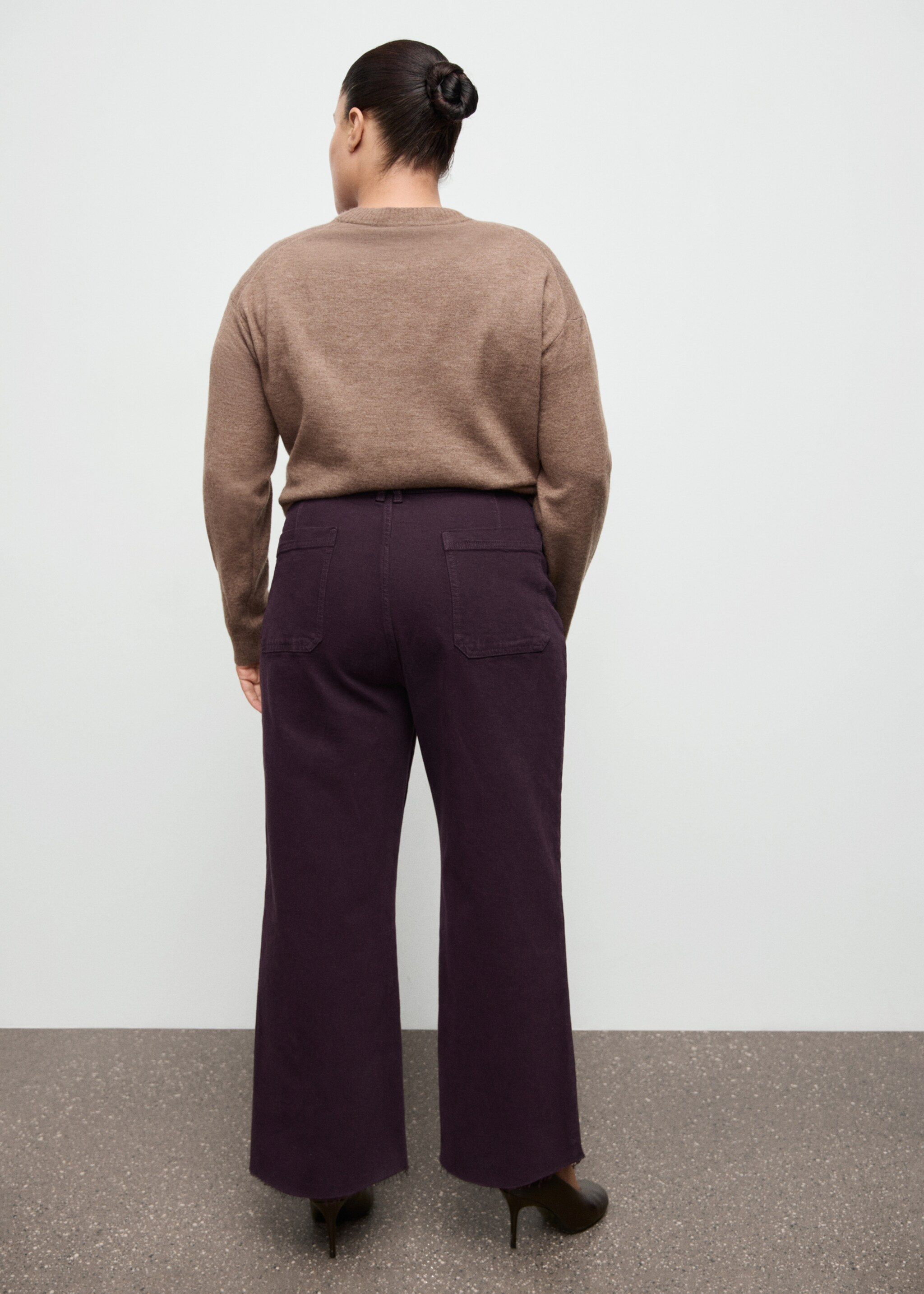 Catherin culotte high-rise jeans - Details of the article 4, Wine. Ref: 27011245-00.