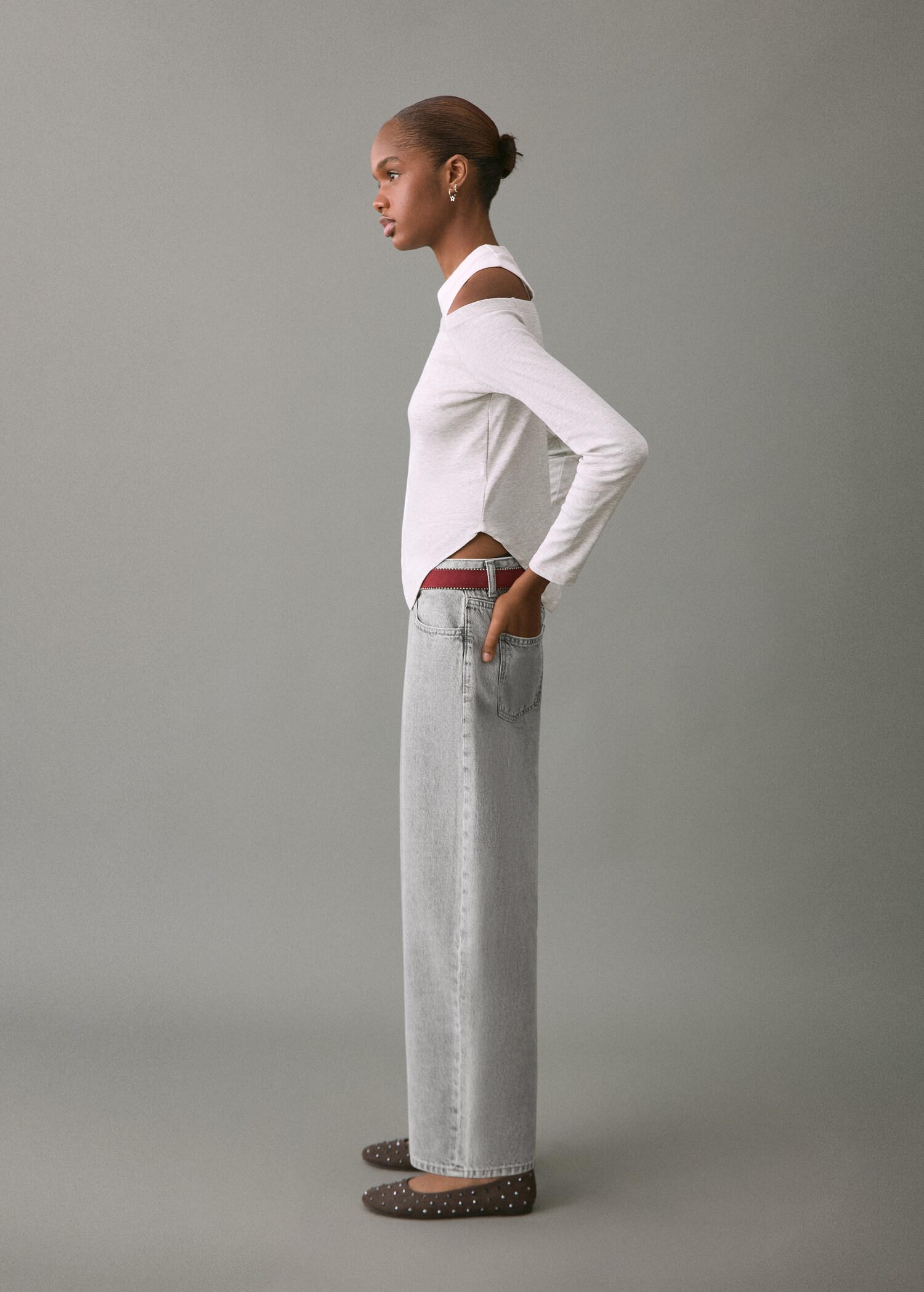 Jeans barrel low waist - Plano medio