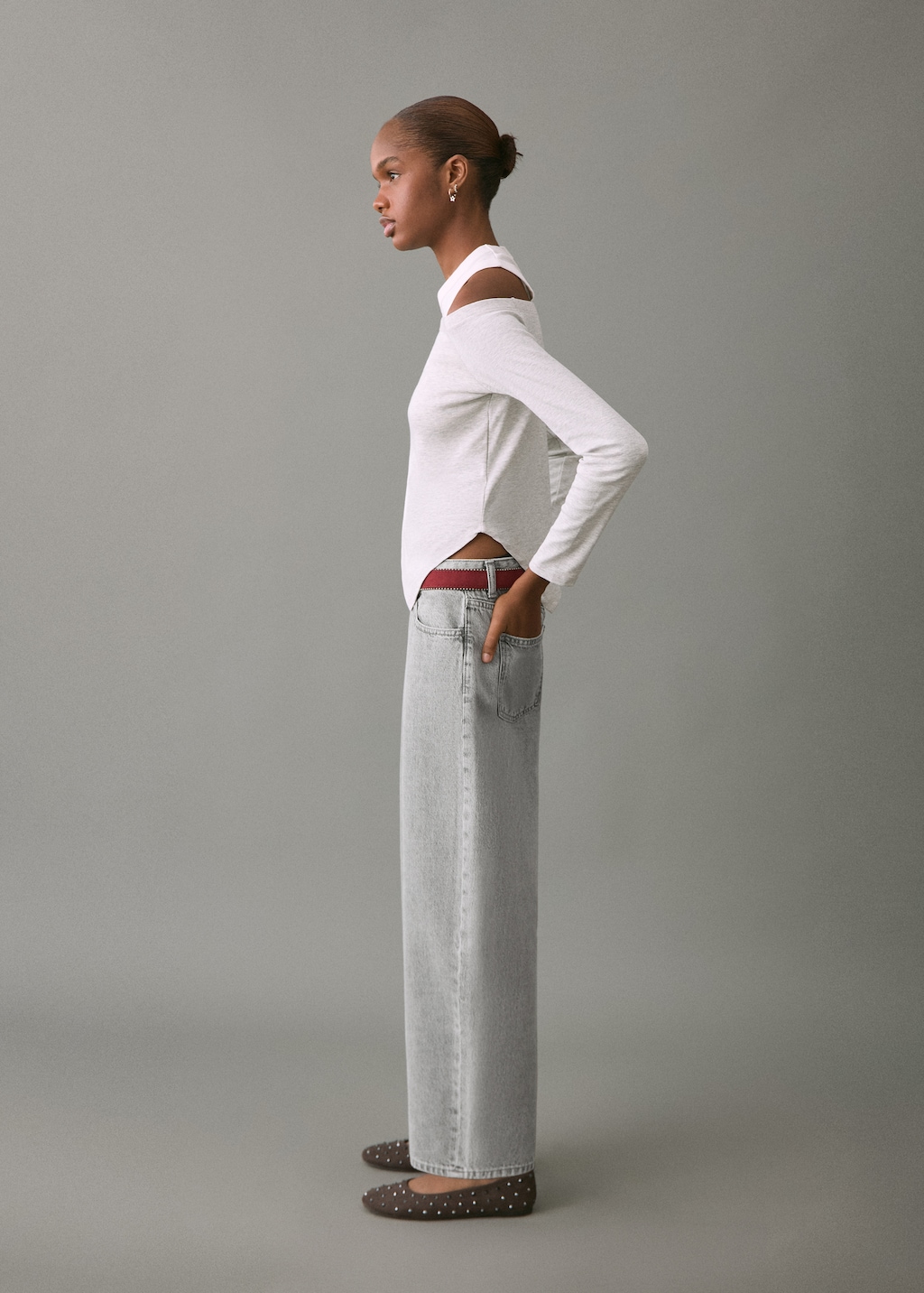 Barrel jeans with low waist