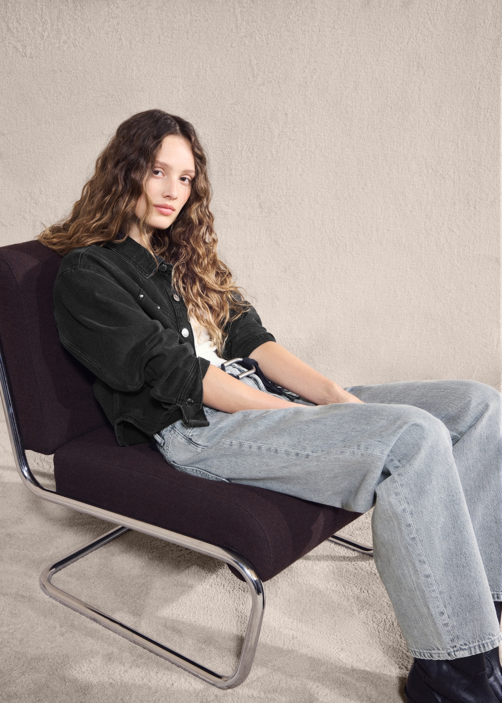 Barrel jeans with low waist