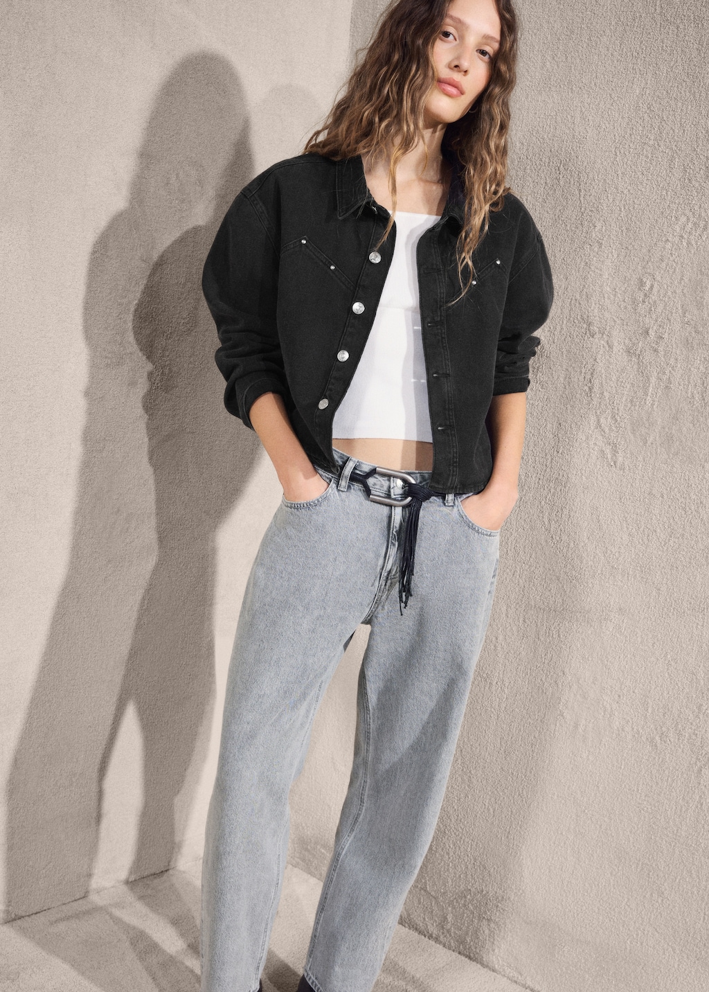 Barrel jeans with low waist