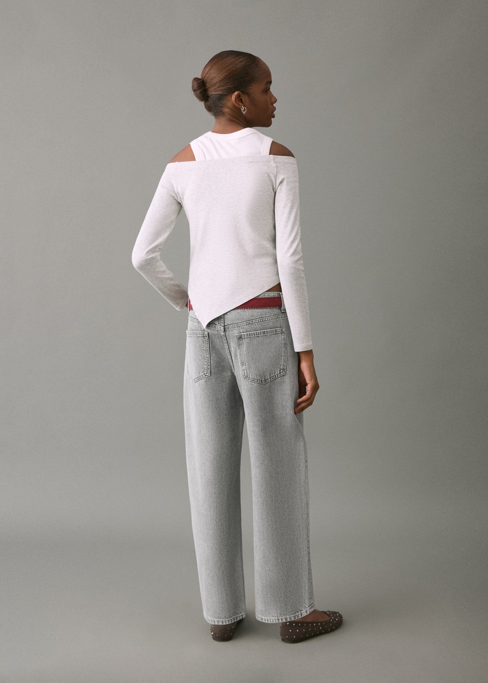 Jean ballon taille basse - Verso de l’article, Gris clair denim. Ref: 27011248-00.