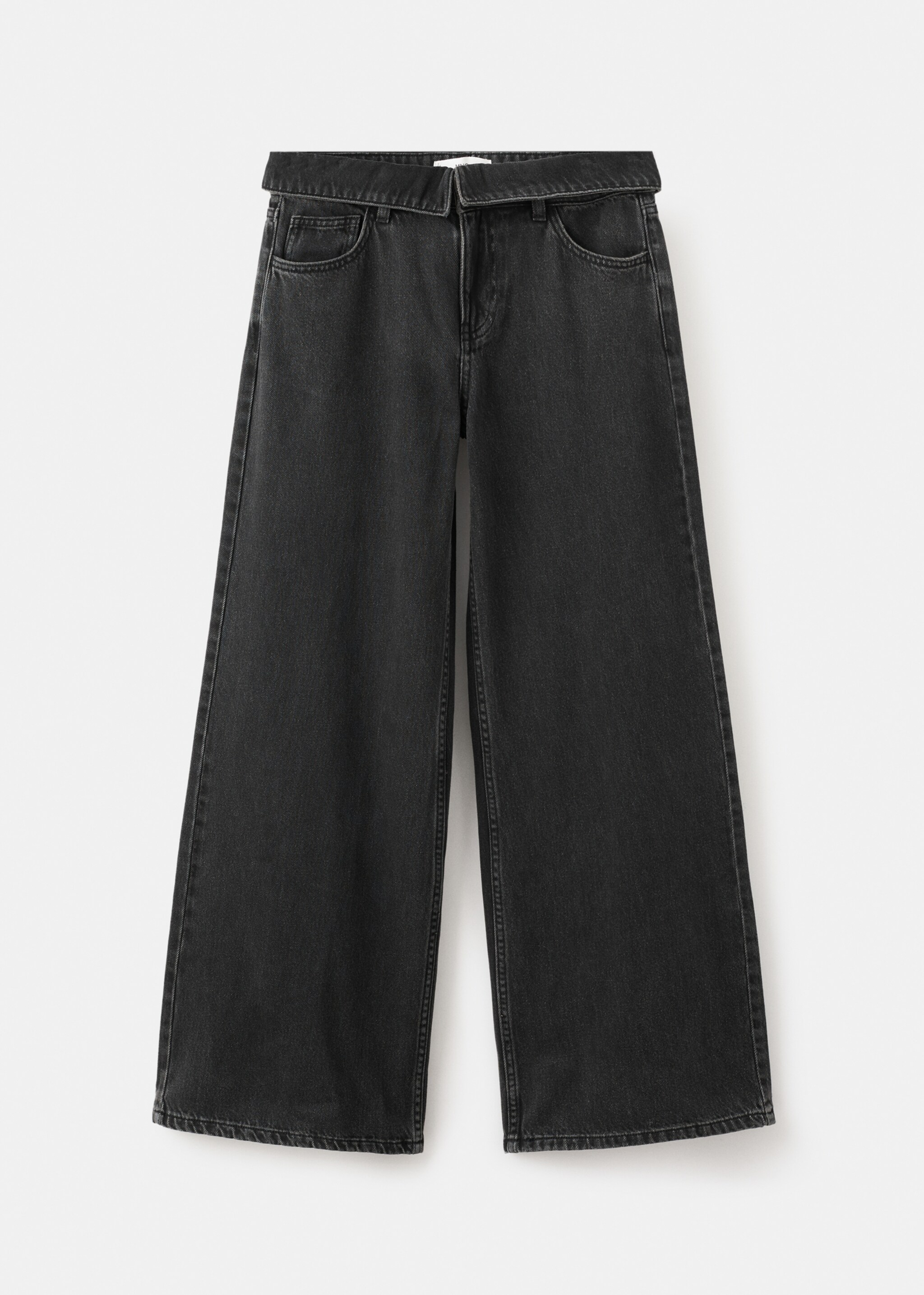 Low-waist jeans with turn-ups - Article without model, Black denim. Ref: 27011250-00.