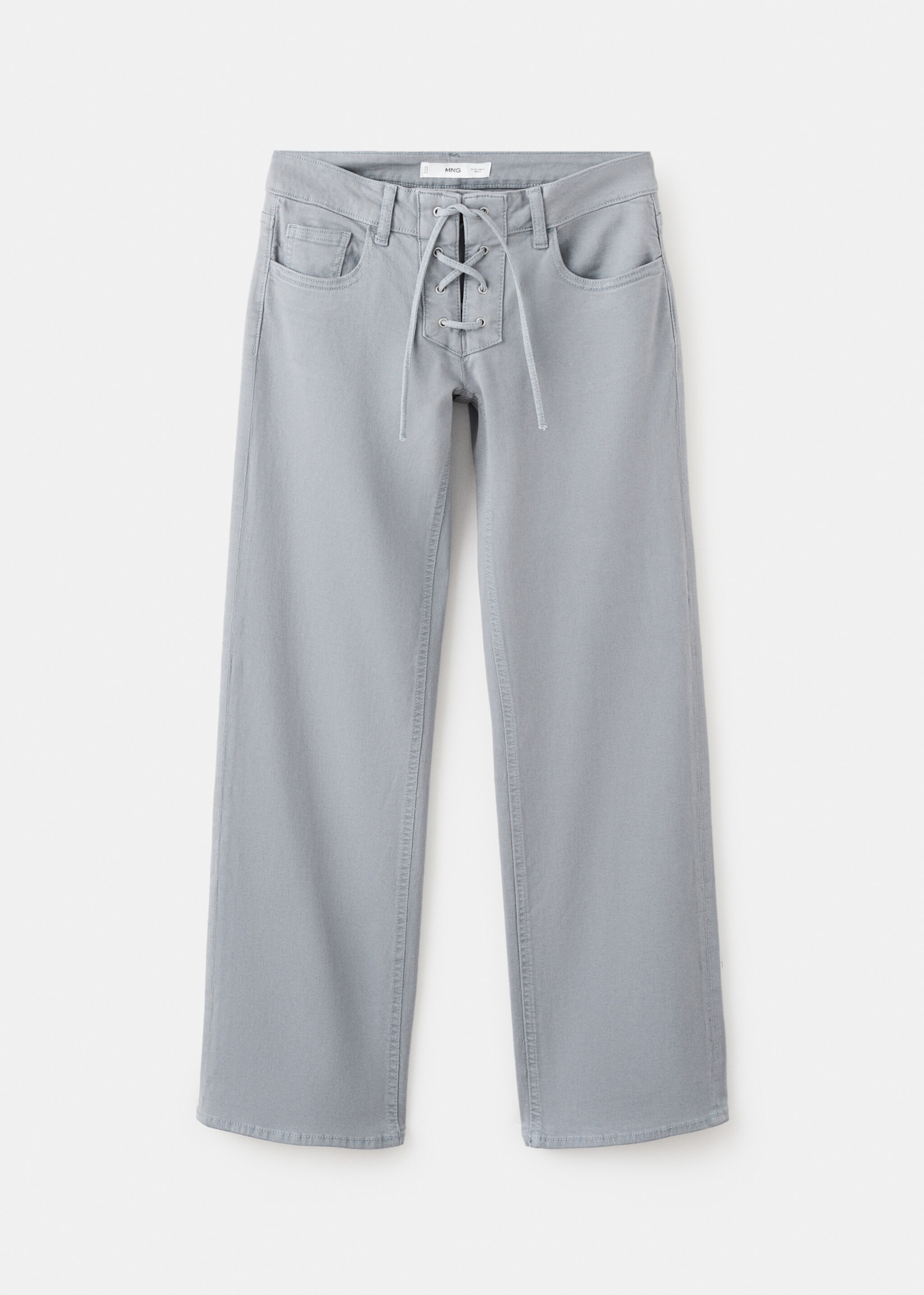 Low-waisted drawstring jeans - Article without model, Blue. Ref: 27011252-00.