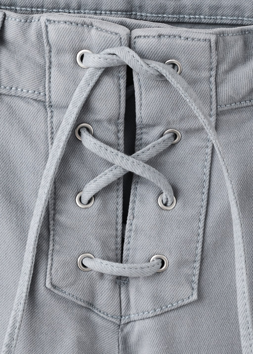 Low-rise jeans with cord drawstring