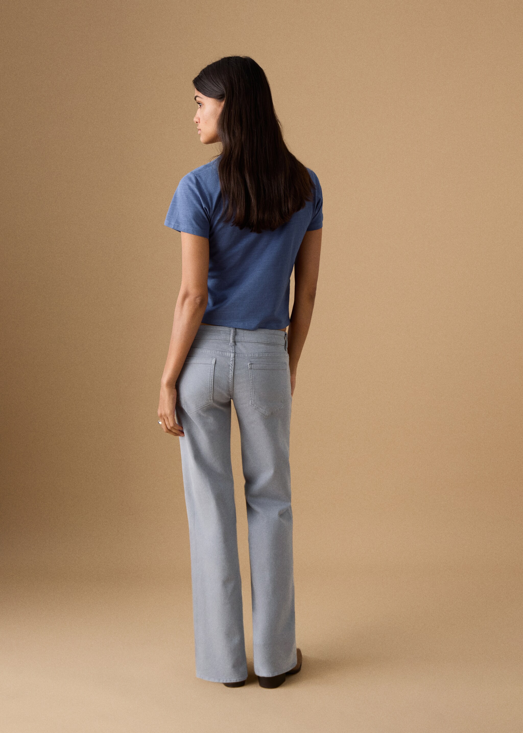 Low-waisted drawstring jeans - Reverse of the article, Blue. Ref: 27011252-00.