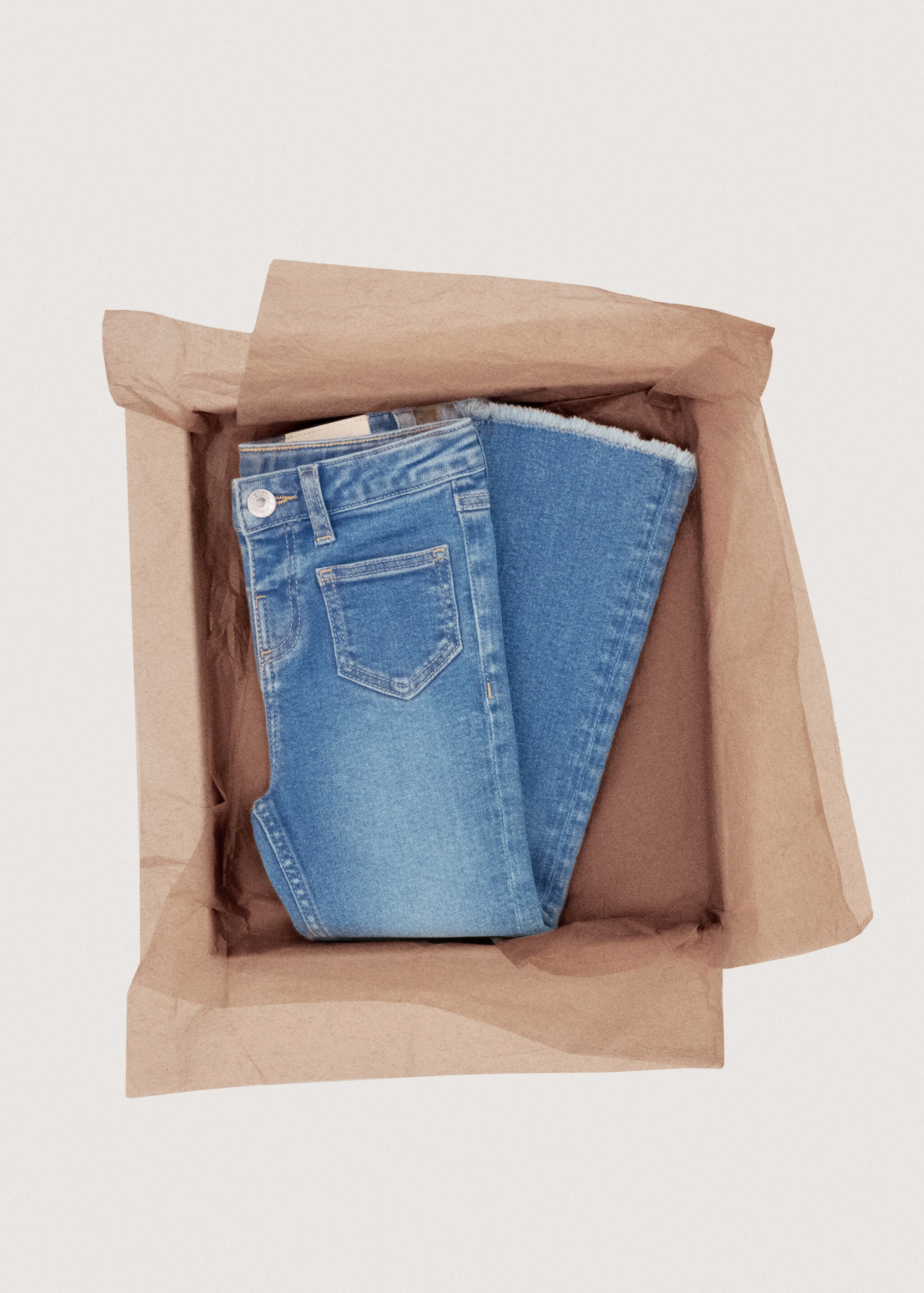 Frayed low-rise skinny jeans - Details of the article 7, Medium Blue. Ref: 27011253-00.