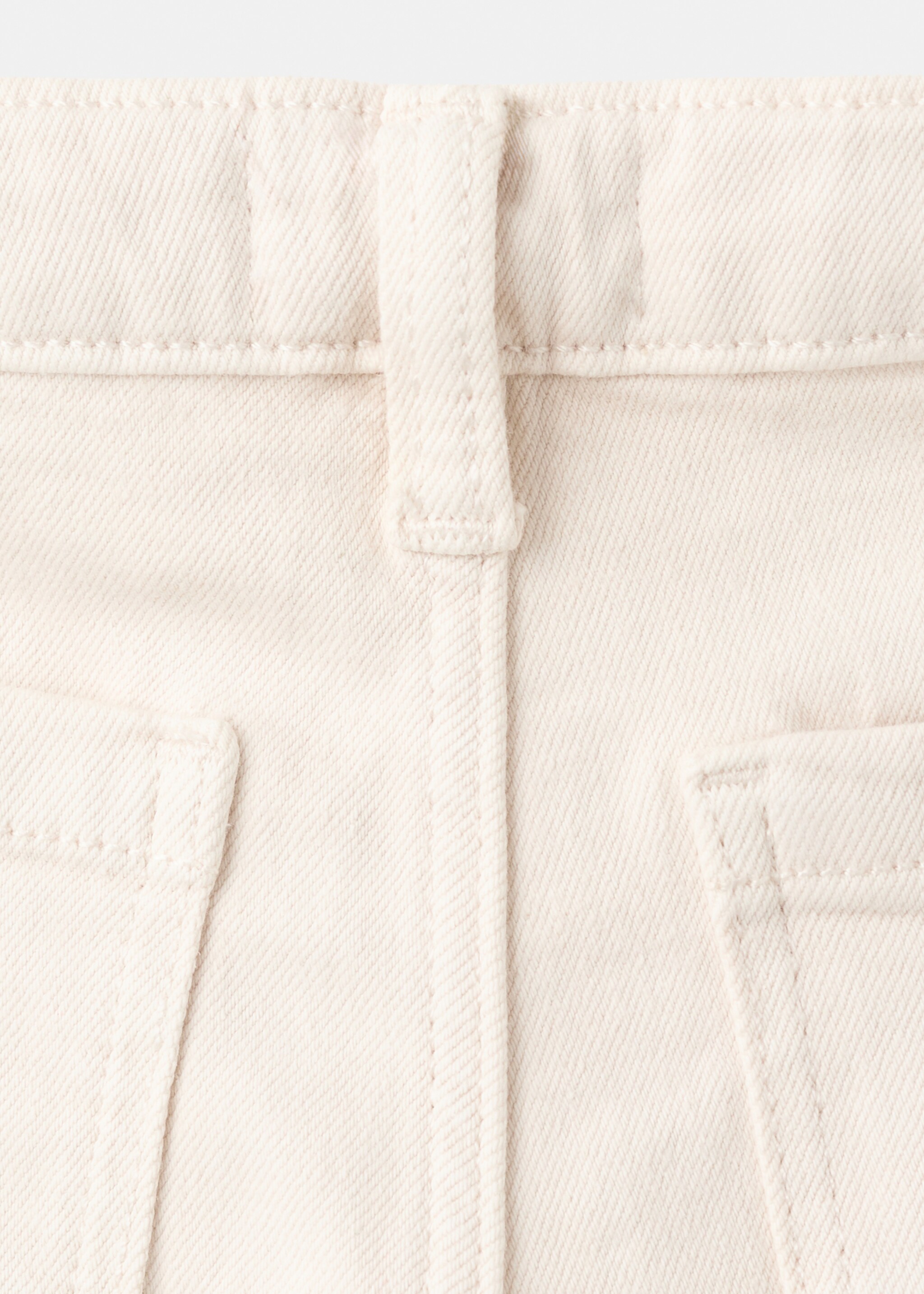 Cotton culotte jeans - Details of the article 0, Ecru. Ref: 27011254-00.