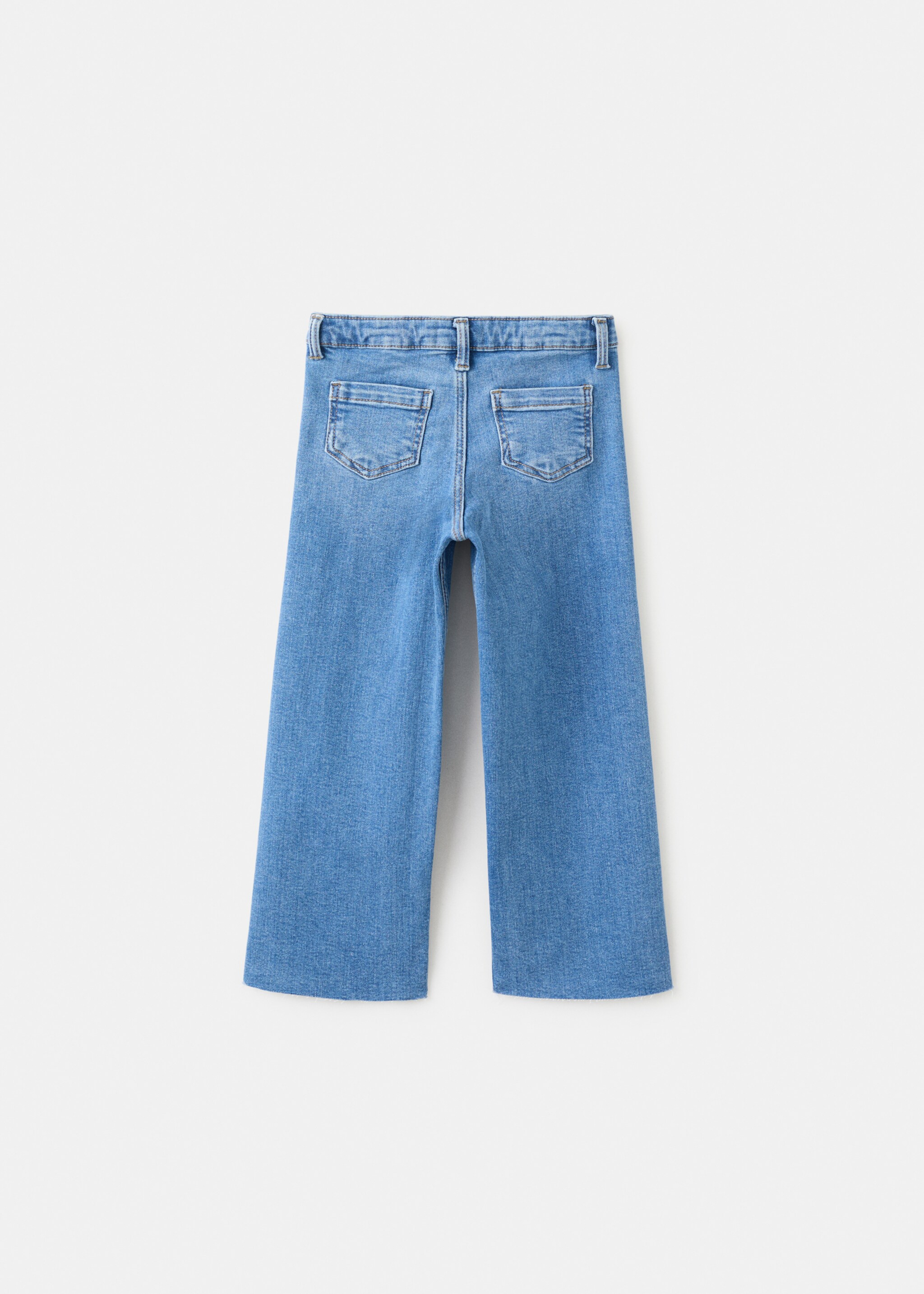 Cotton culotte jeans - Reverse of the article, Medium Blue. Ref: 27011254-00.