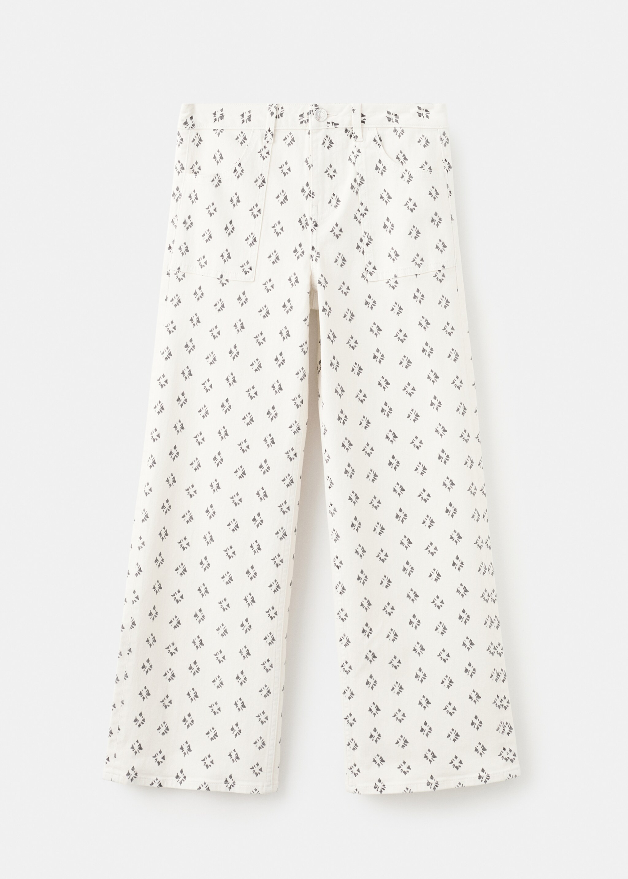 Printed straight jeans - Article without model, Off White. Ref: 27011255-00.