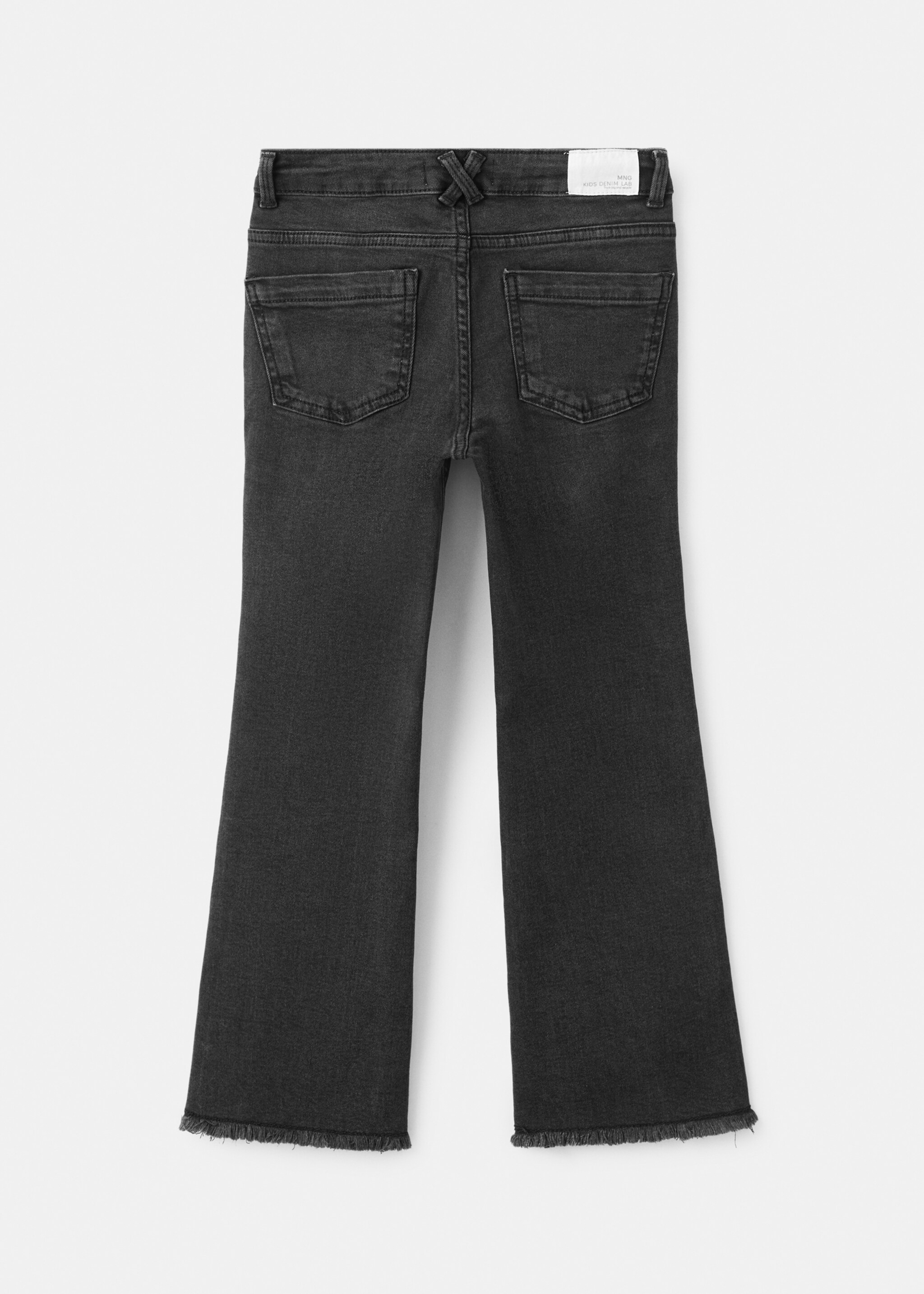 Frayed low-rise skinny jeans - Reverse of the article, Black denim. Ref: 27011256-00.