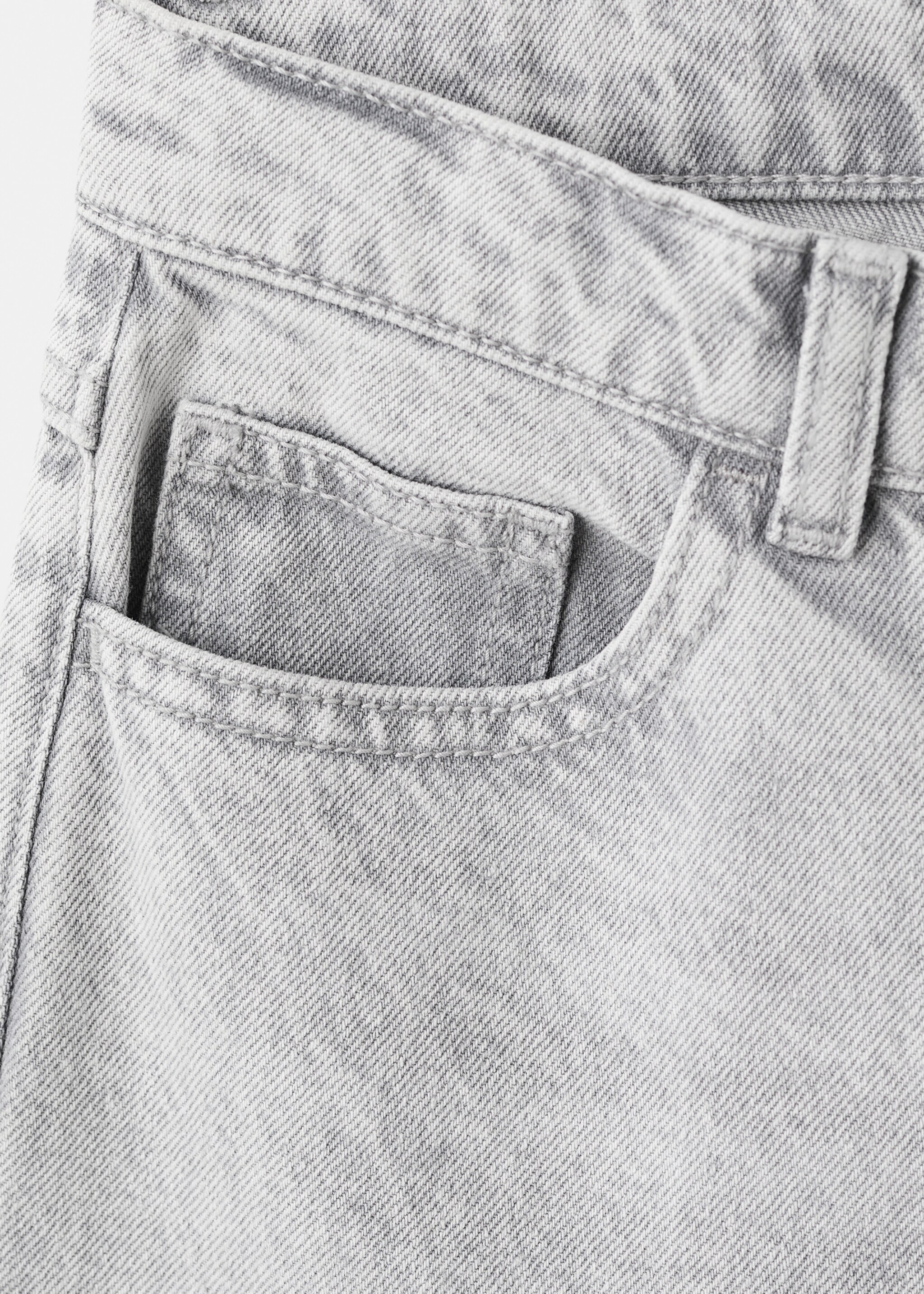 Jeans culotte mid-waist comfort - Details of the article 8, Denim Grey. Ref: 27011260-00.