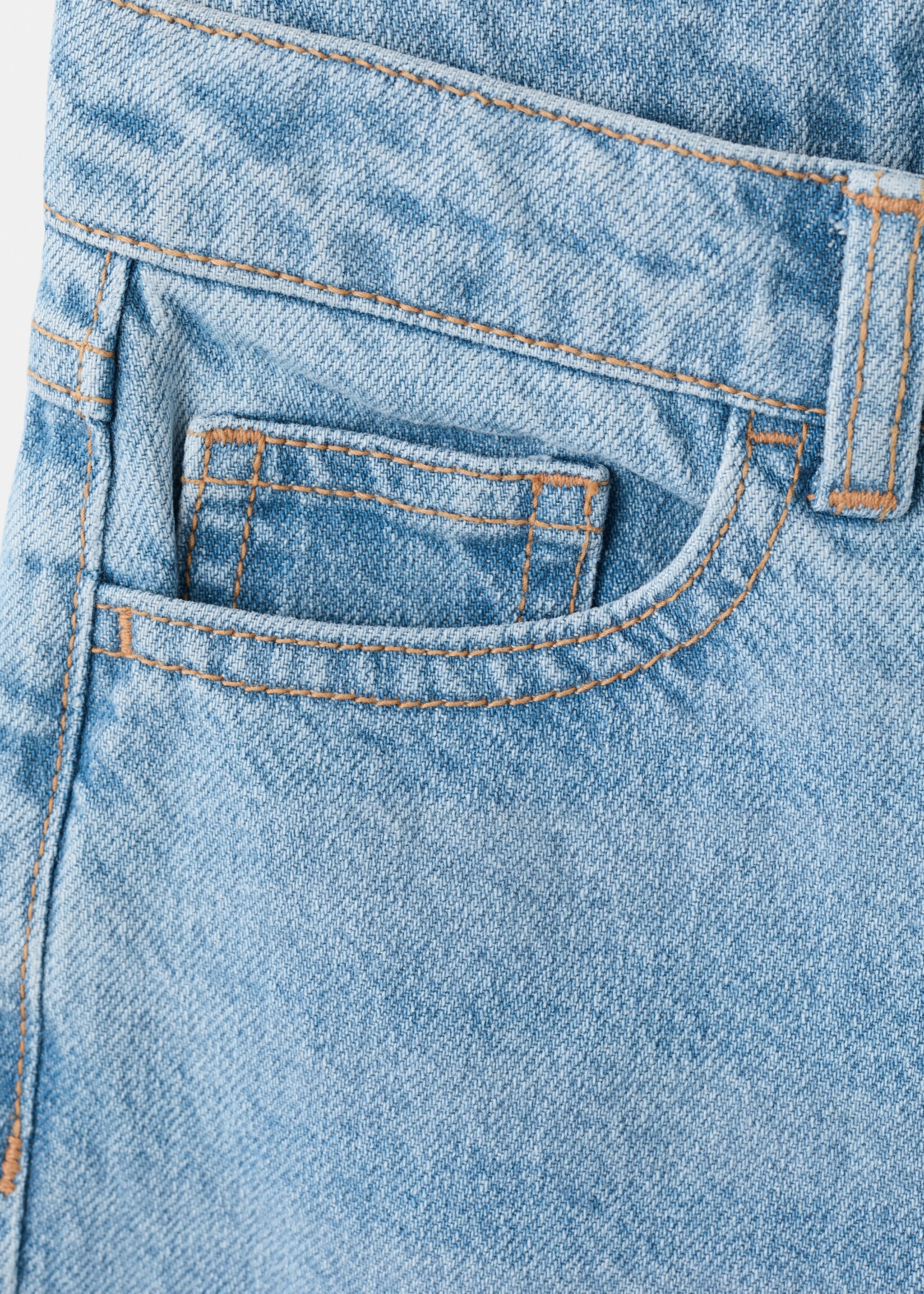Jeans culotte mid-waist comfort - Details of the article 8, Medium Blue. Ref: 27011260-00.