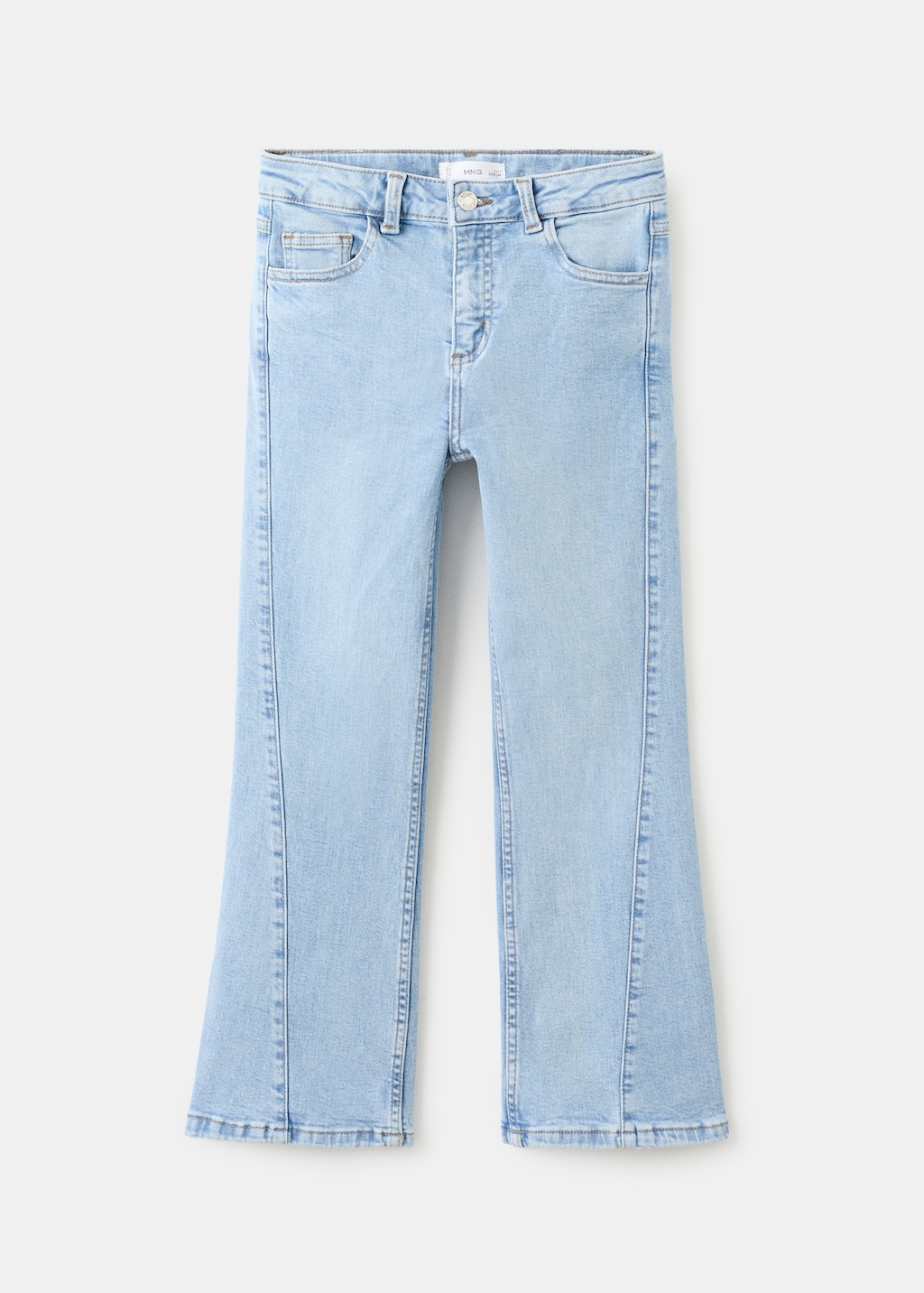 Decorative seam flared jeans