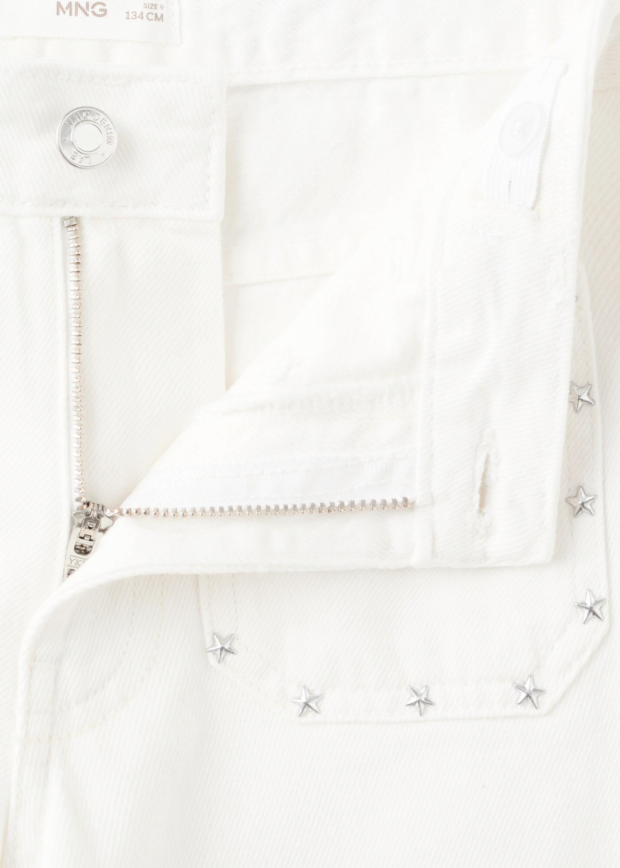 Studded star jeans - Details of the article 8, White. Ref: 27011263-00.