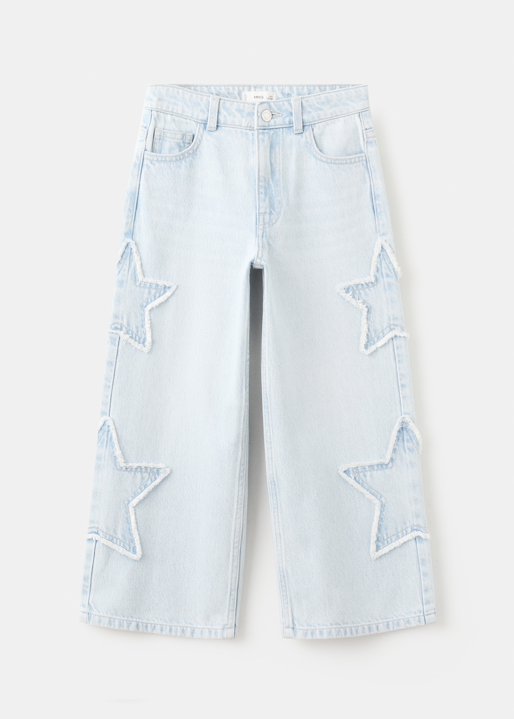 Culotte jeans with embroidered stars