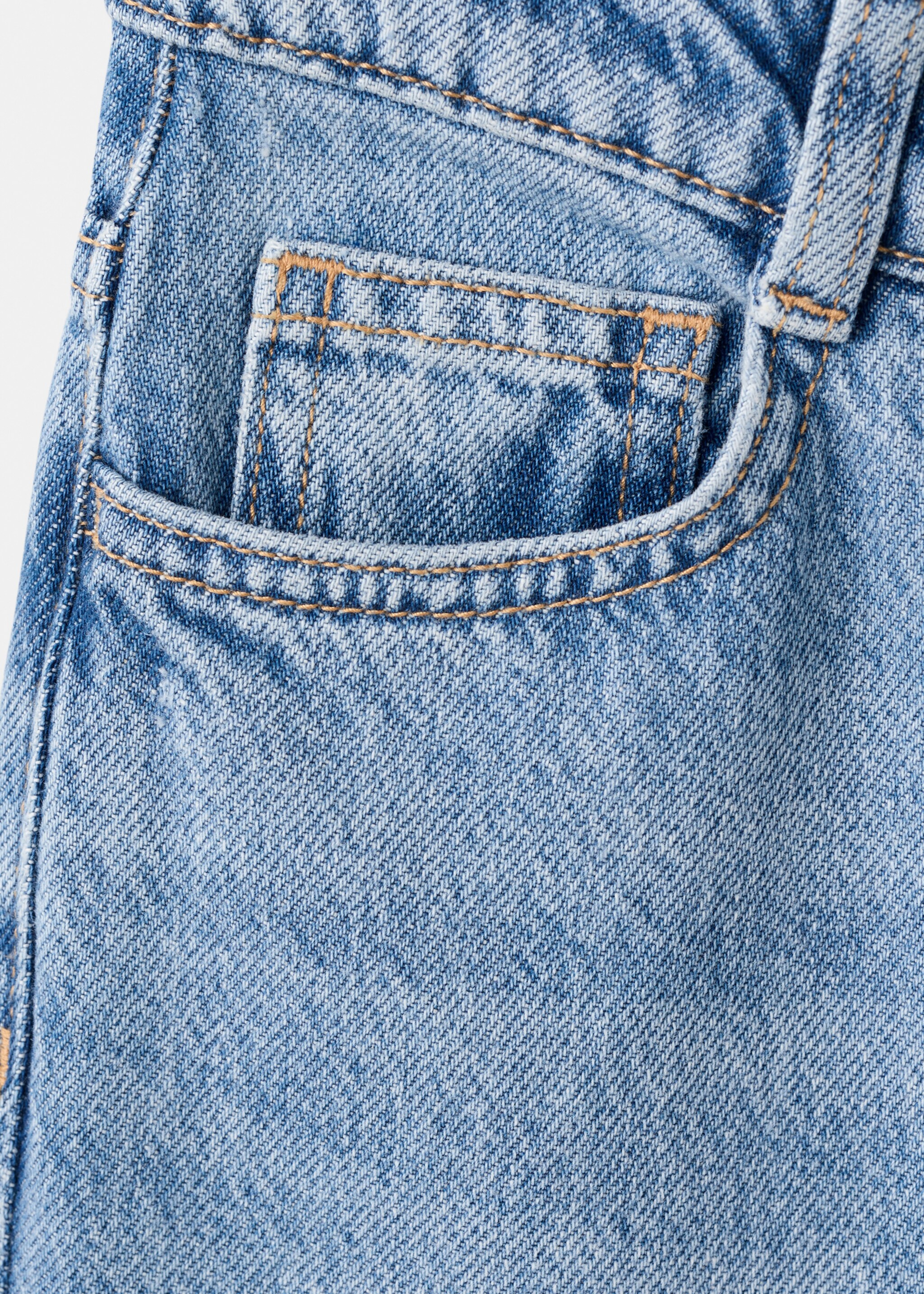 Wideleg low frayed hem jeans - Details of the article 8, Medium Blue. Ref: 27011265-00.