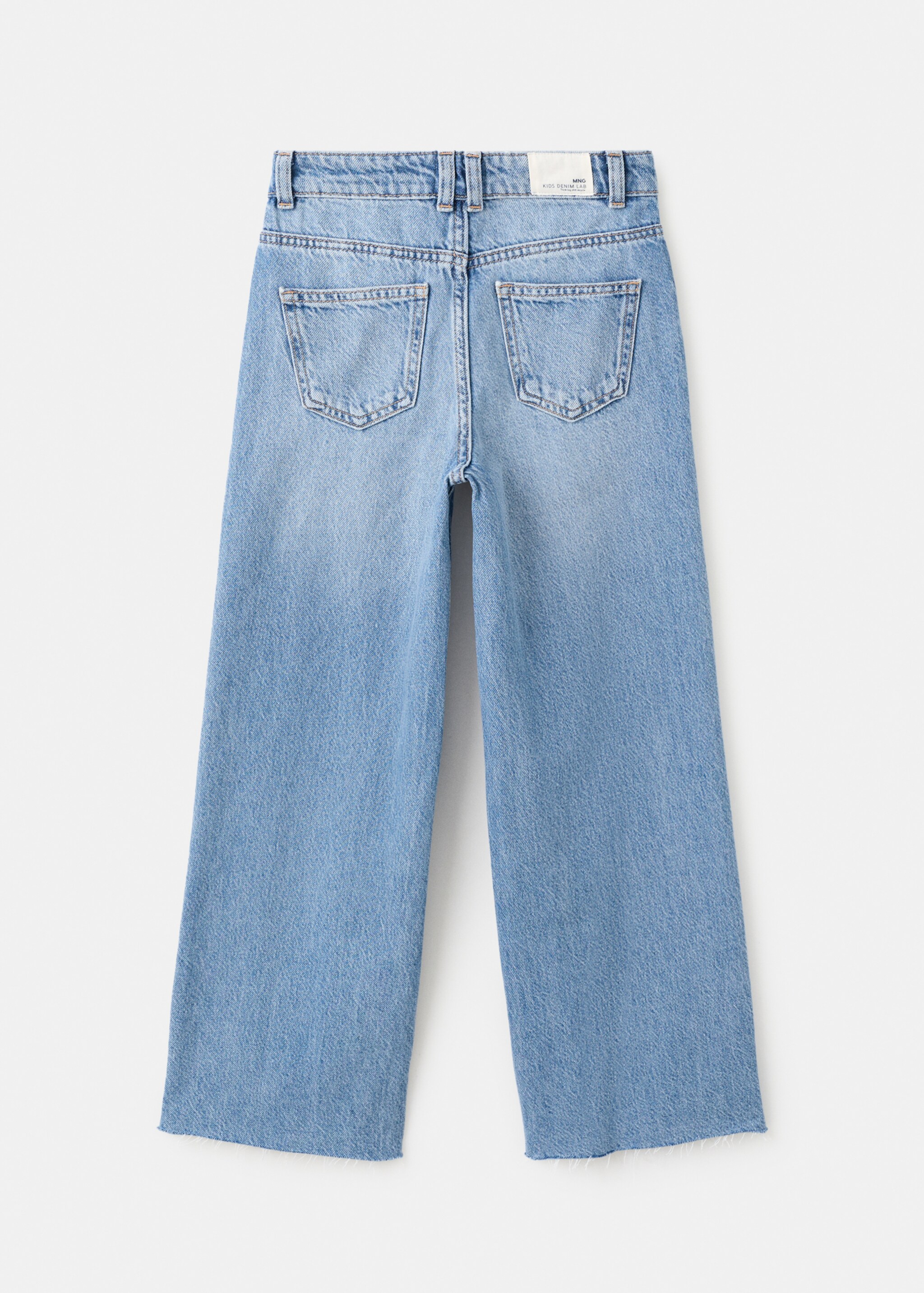 Wideleg low frayed hem jeans - Reverse of the article, Medium Blue. Ref: 27011265-00.