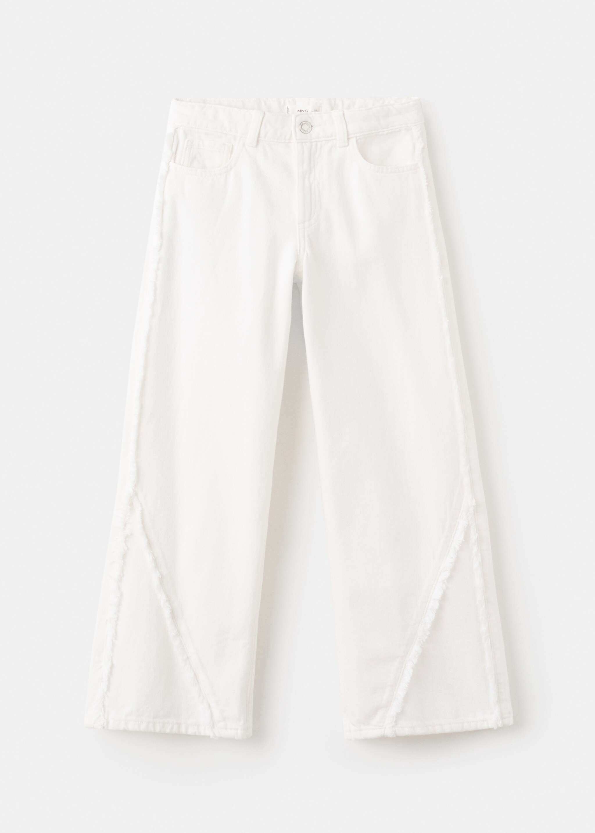 Wide leg jeans with decorative stitching - Article without model, White. Ref: 27011268-00.