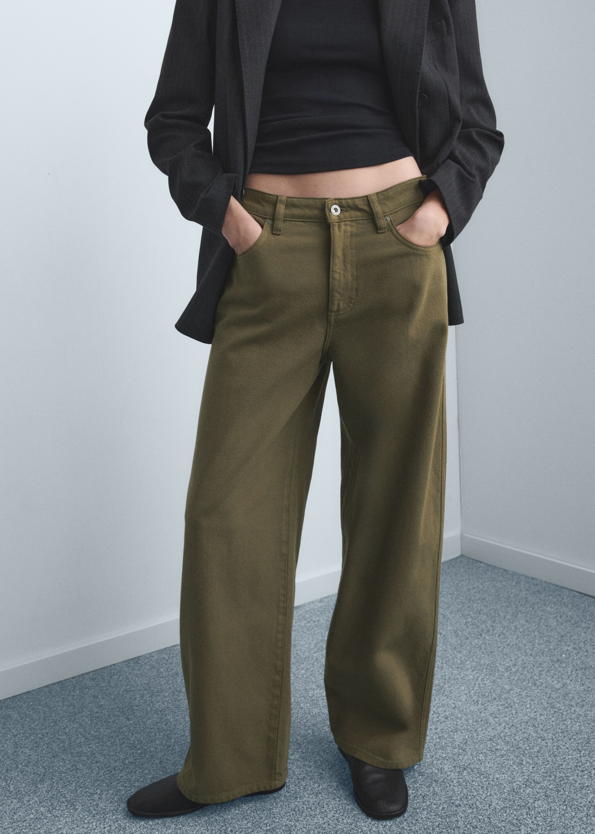 Low-rise balloon jeans - Medium plane, Khaki. Ref: 27011271-00.
