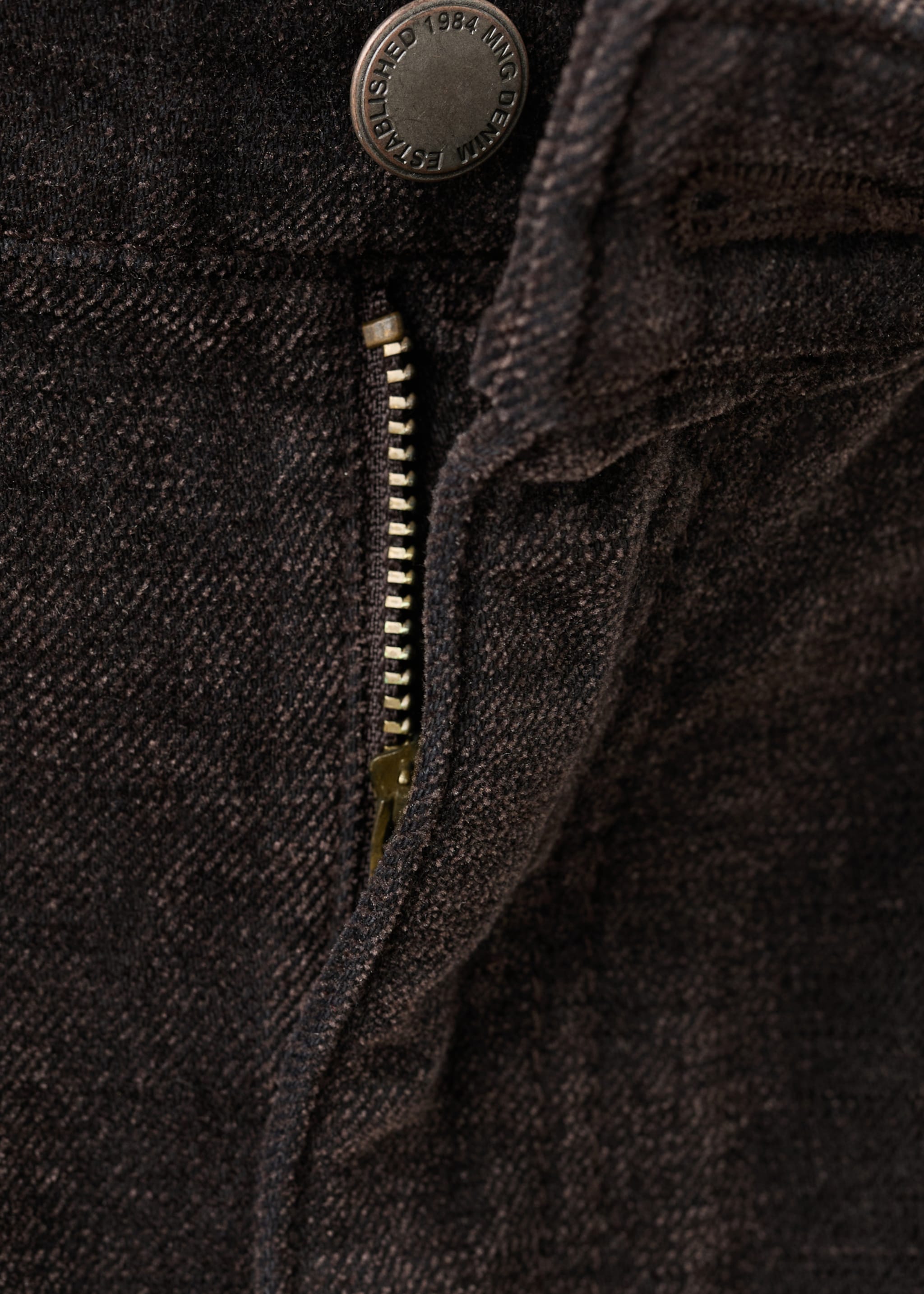 Velvet balloon jeans - Details of the article 8, Chocolate. Ref: 27011273-00.