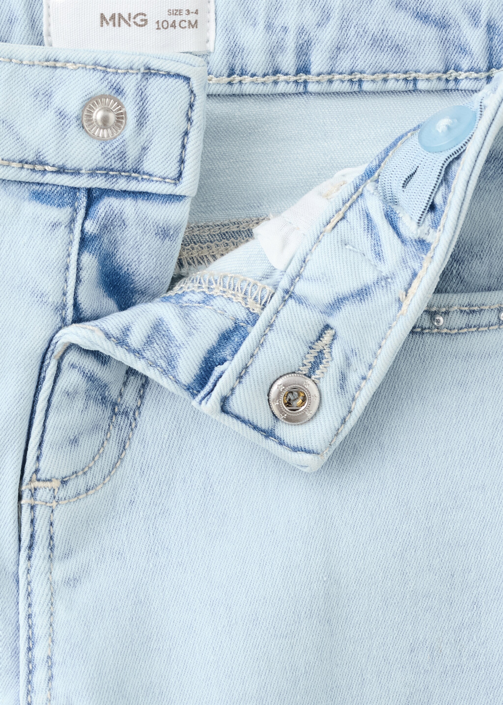 Straight-fit jeans with studs - Details of the article 0, Light Blue. Ref: 27011274-00.